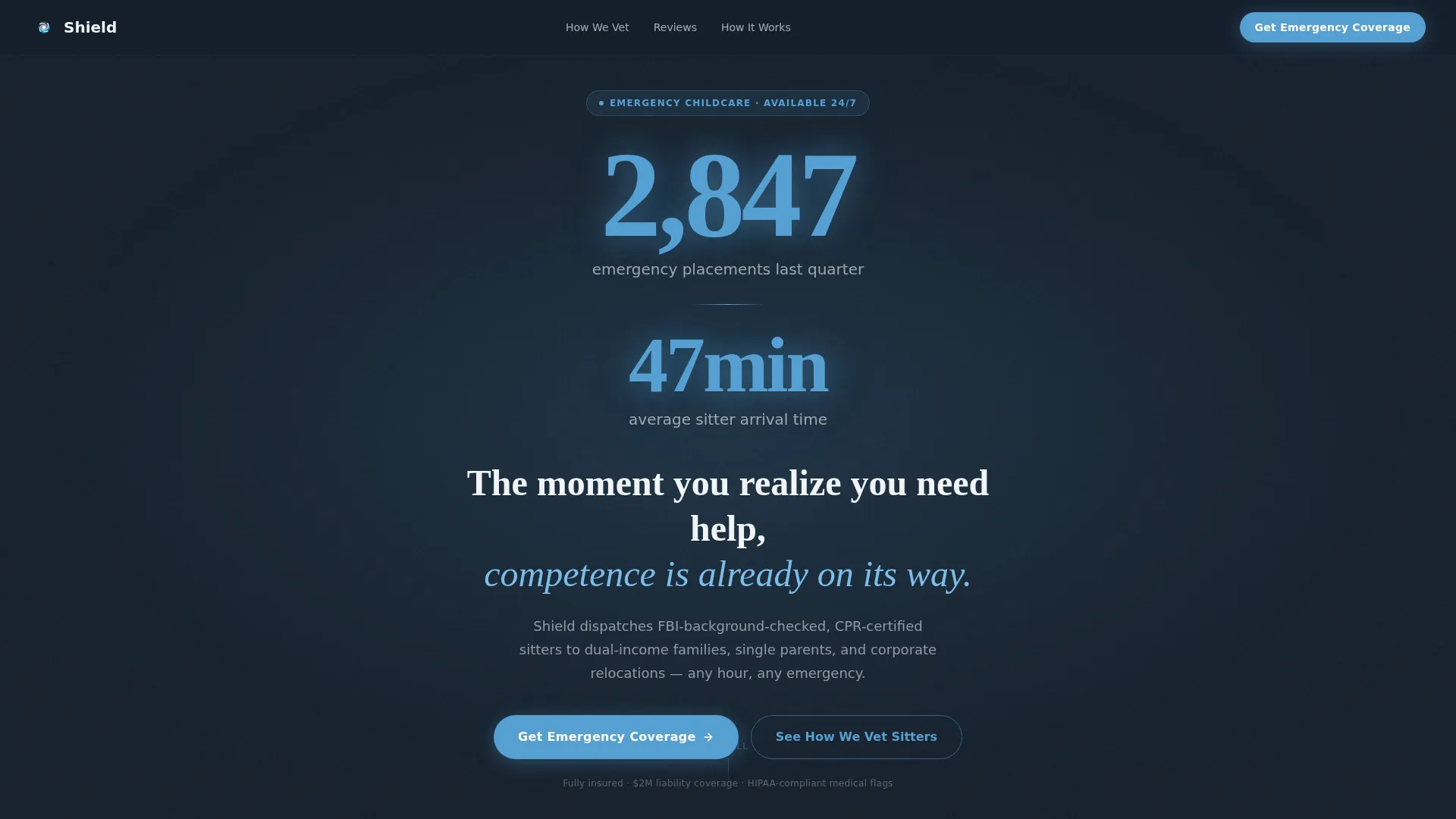 Emergency Babysitting Service Landing Page Template