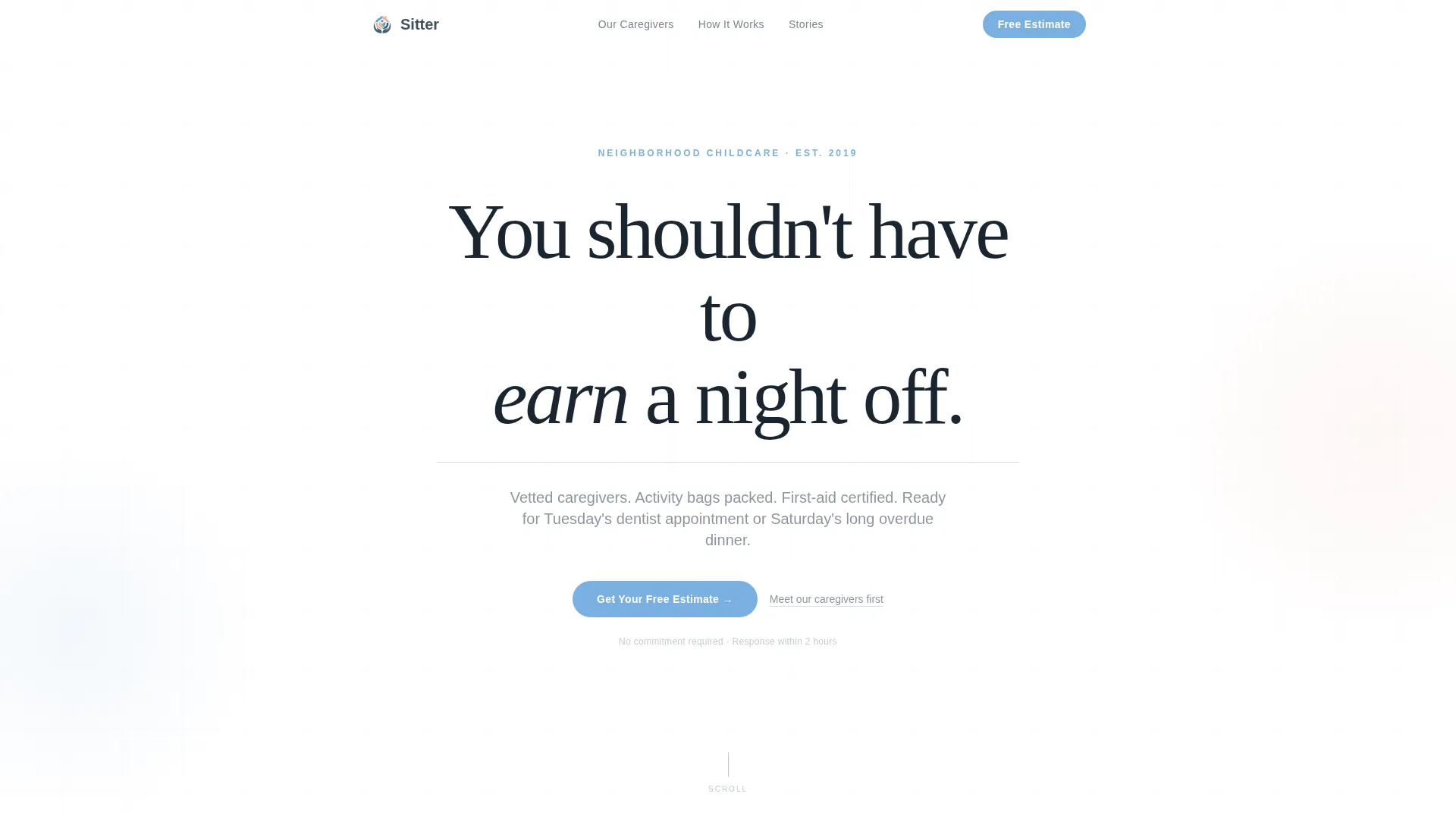 Expert Nanny Services Landing Page Template