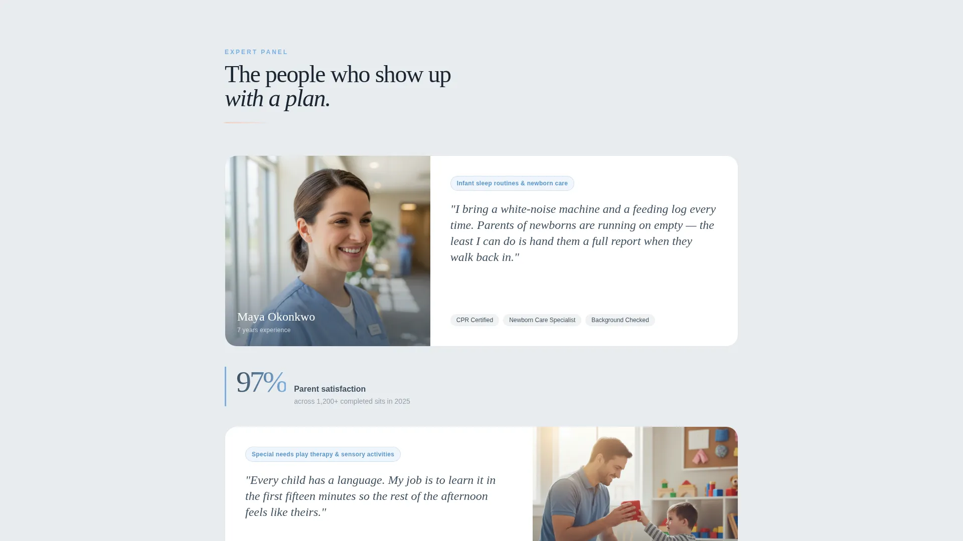 Expert Nanny Services Landing Page Template