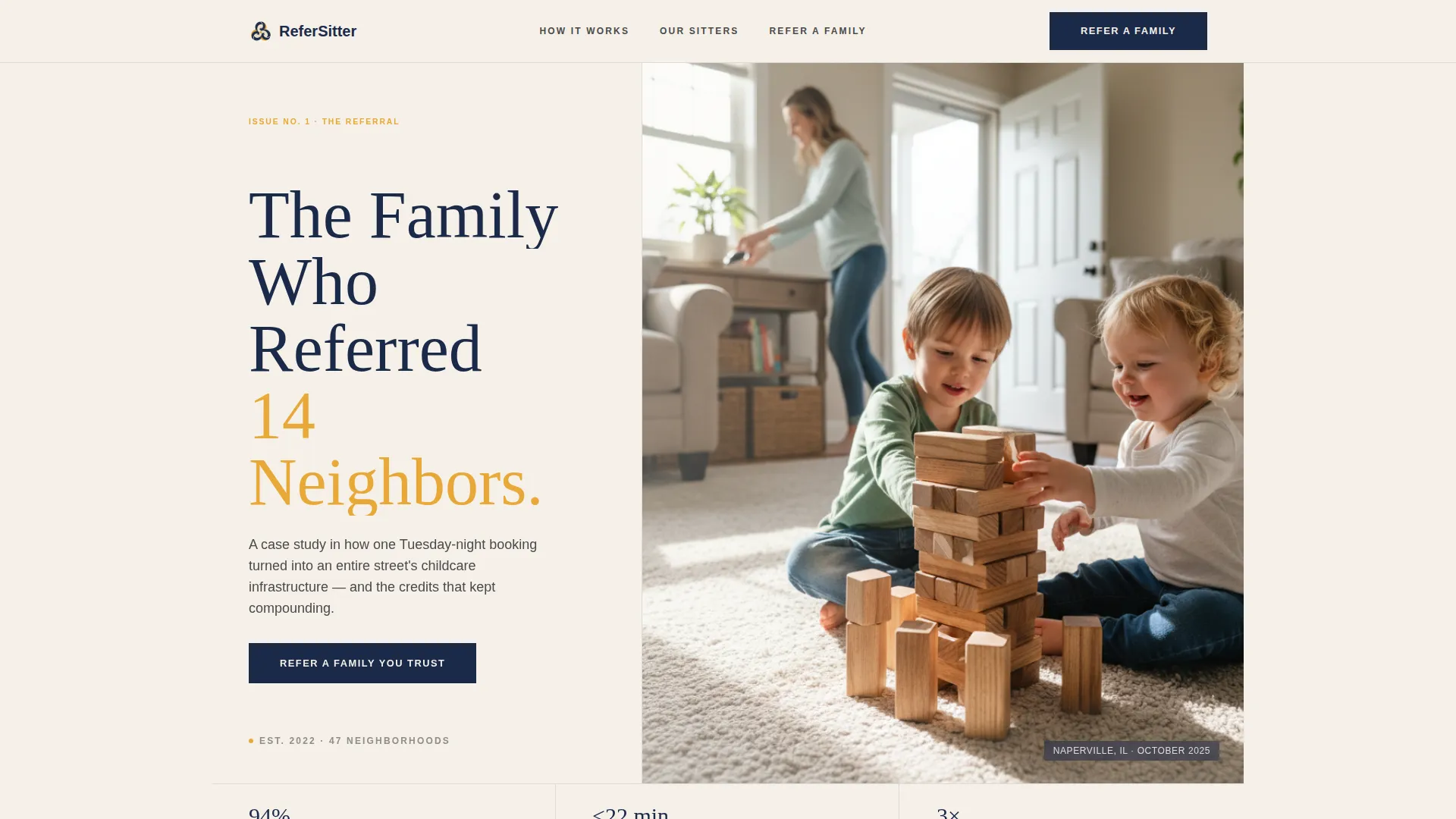 Babysitting Referral Program Landing Page Template