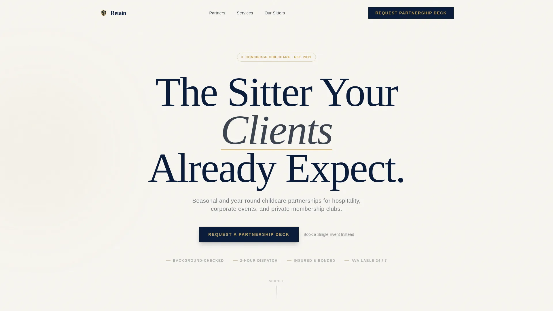 Executive Babysitting Service Landing Page Template
