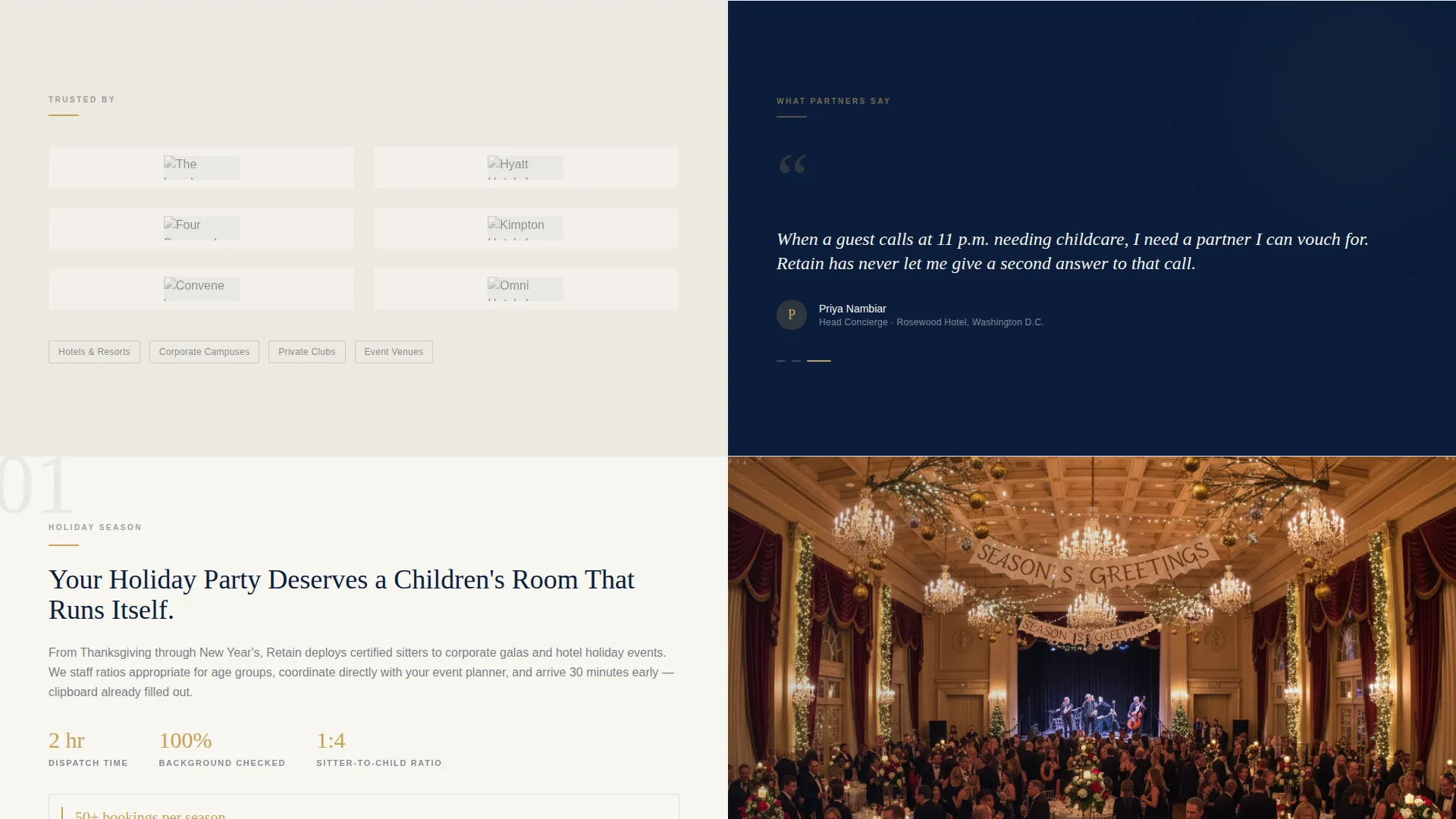 Executive Babysitting Service Landing Page Template
