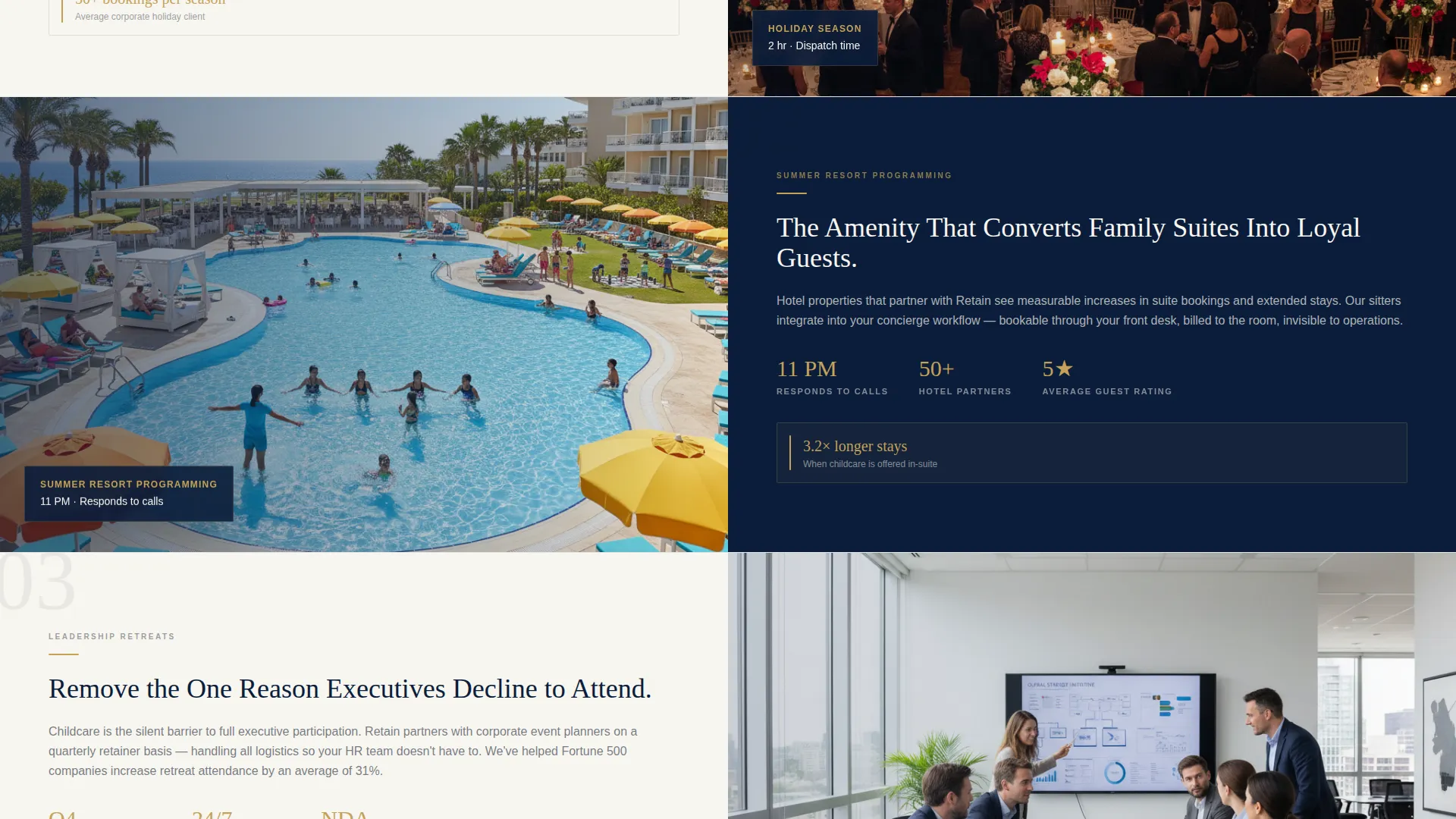 Executive Babysitting Service Landing Page Template