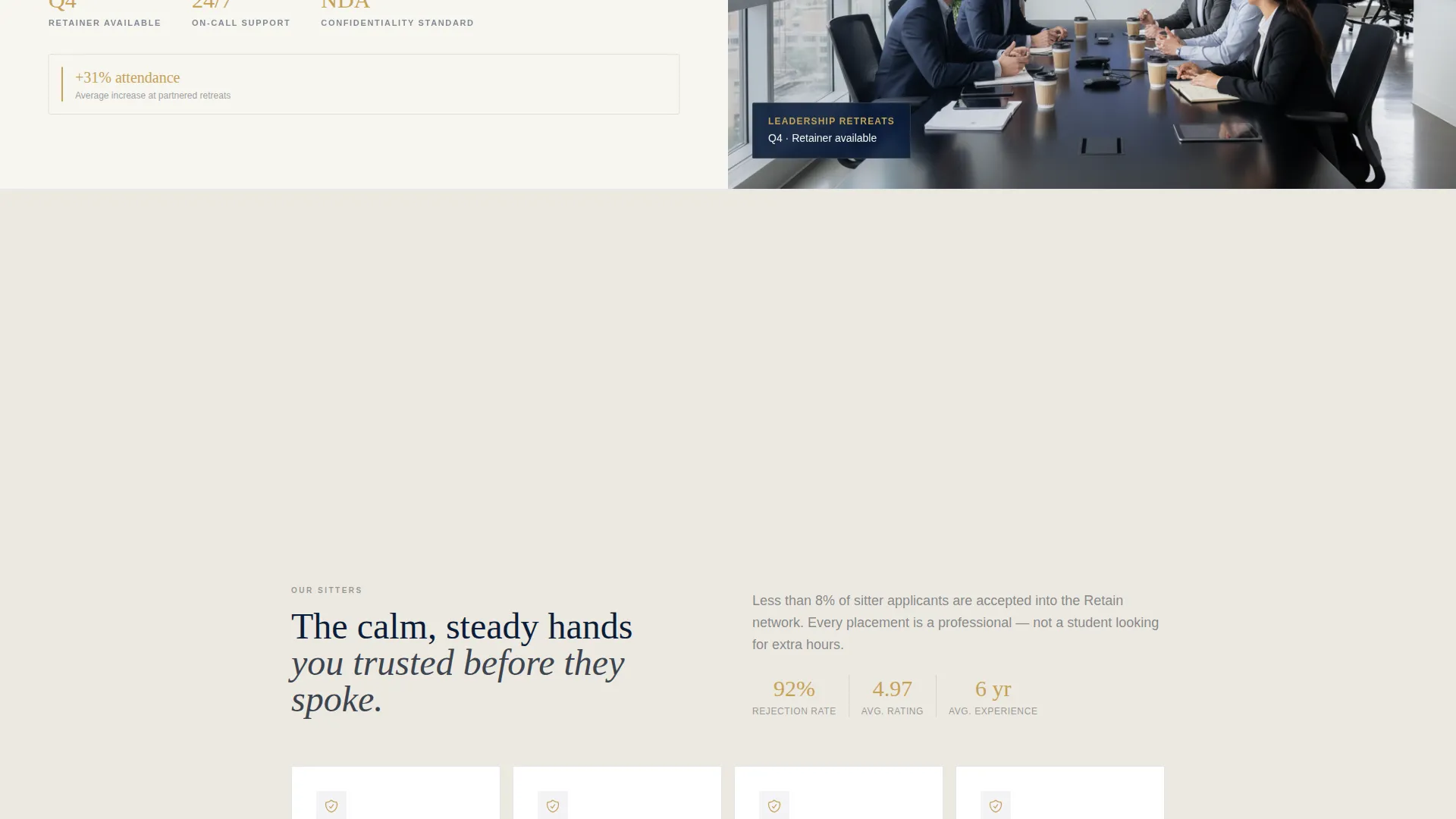 Executive Babysitting Service Landing Page Template