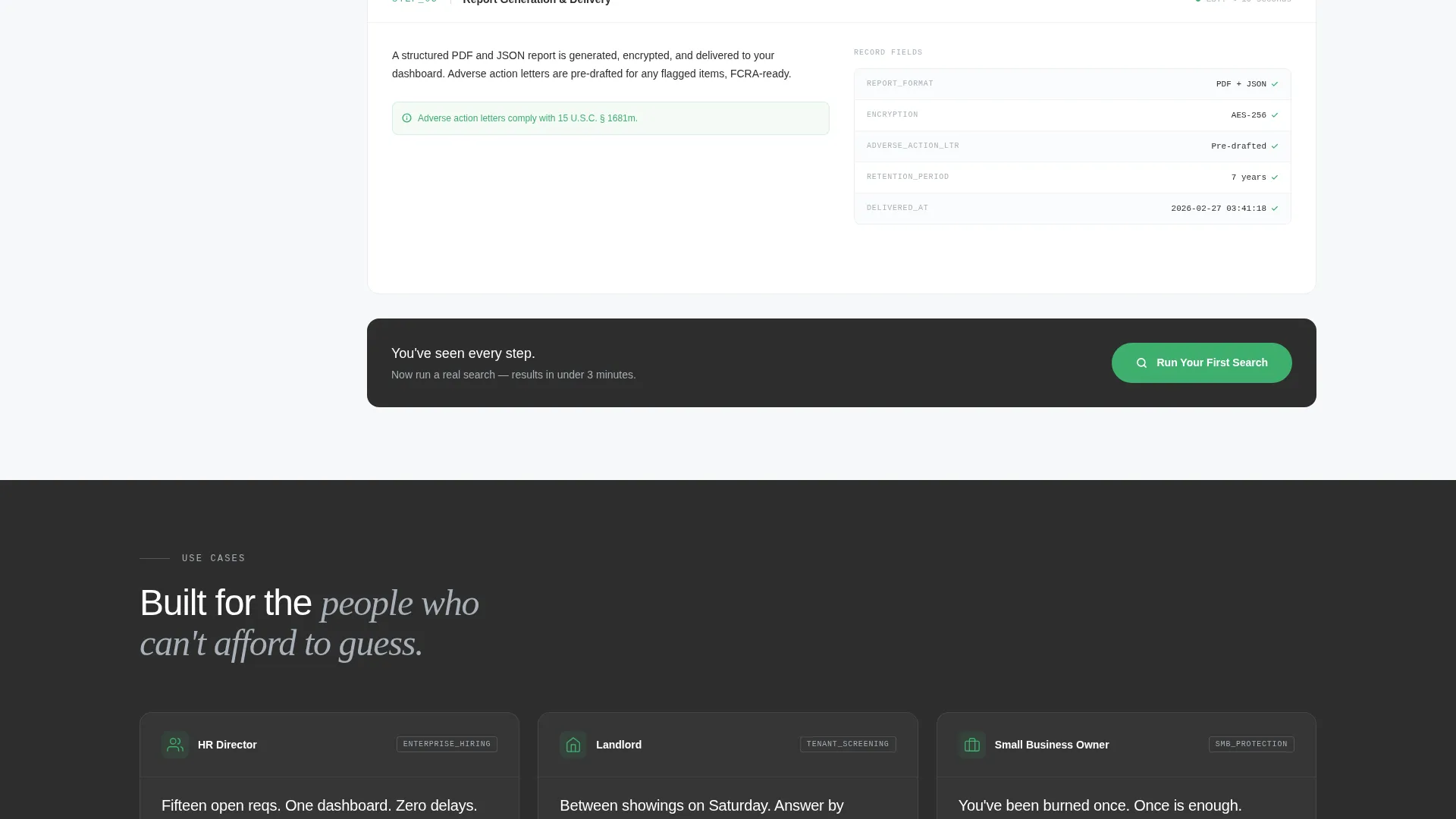 Background Check Landing Page Template