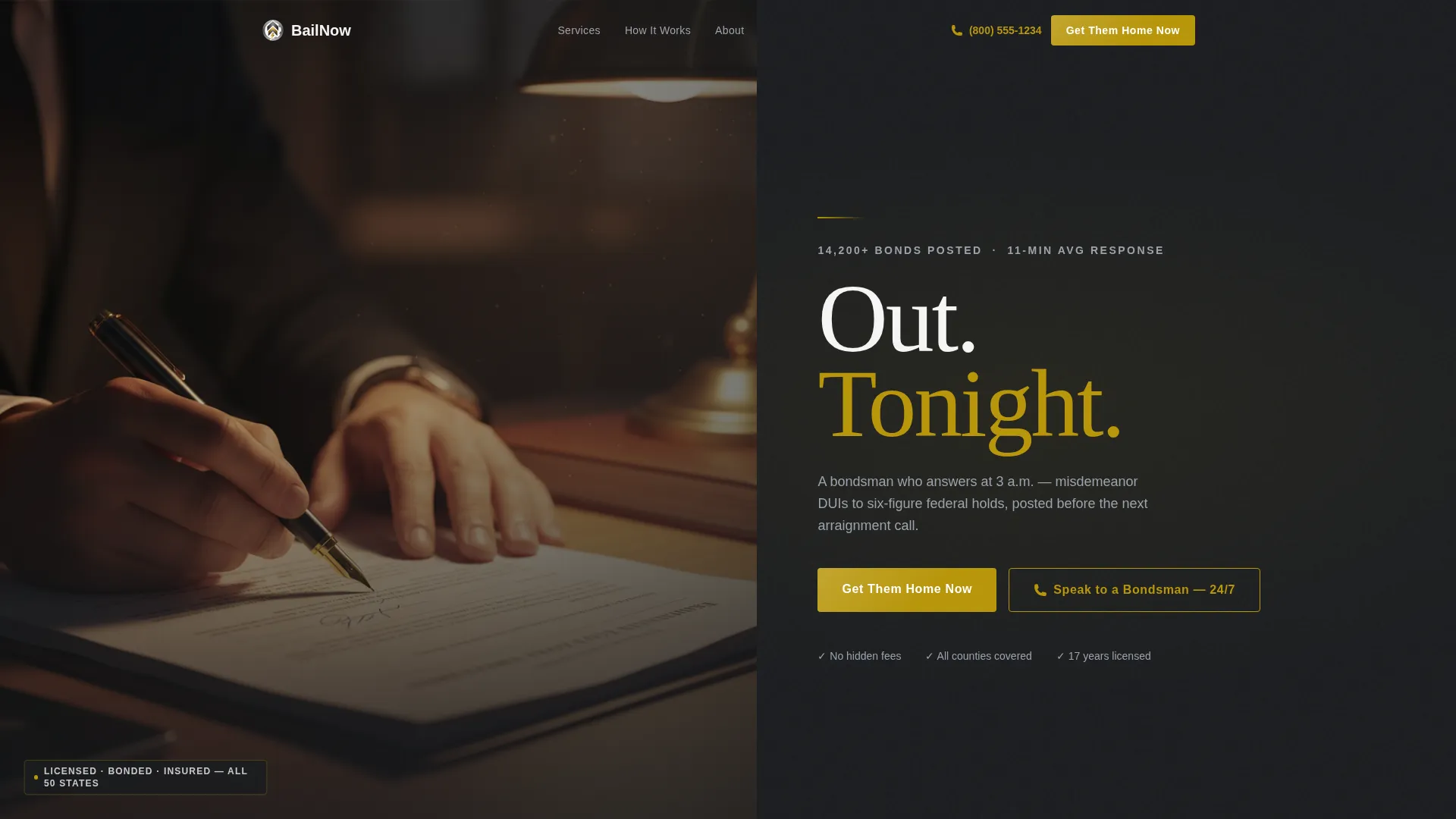 Bail Bondsman Landing Page Template