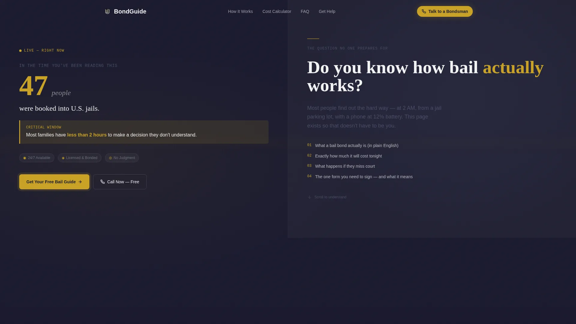 Bail Bondsman FAQ & Resource Landing Page Template