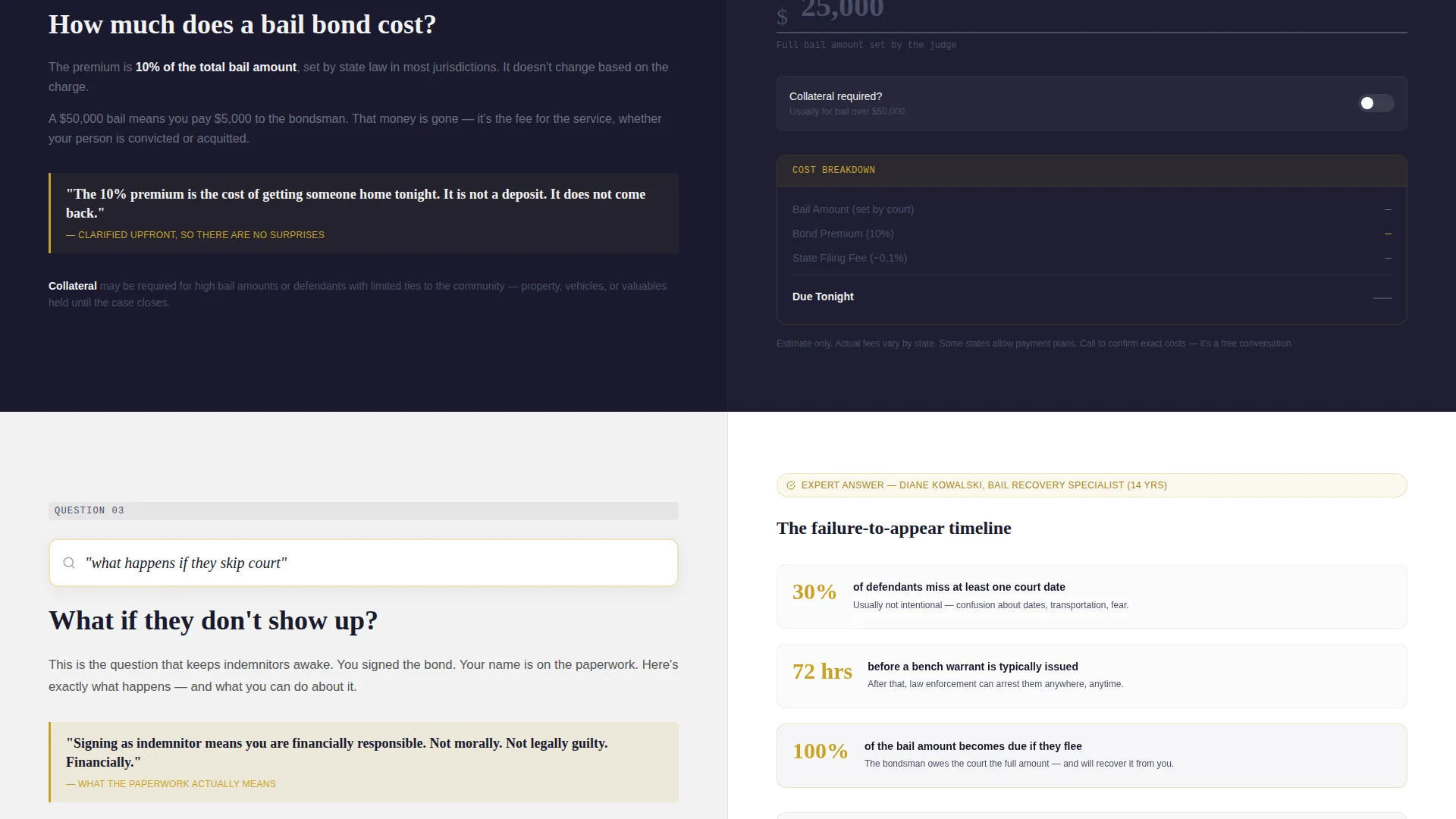 Bail Bondsman FAQ & Resource Landing Page Template