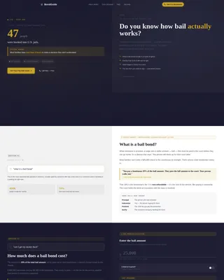 Bail Bondsman FAQ & Resource Landing Page Template