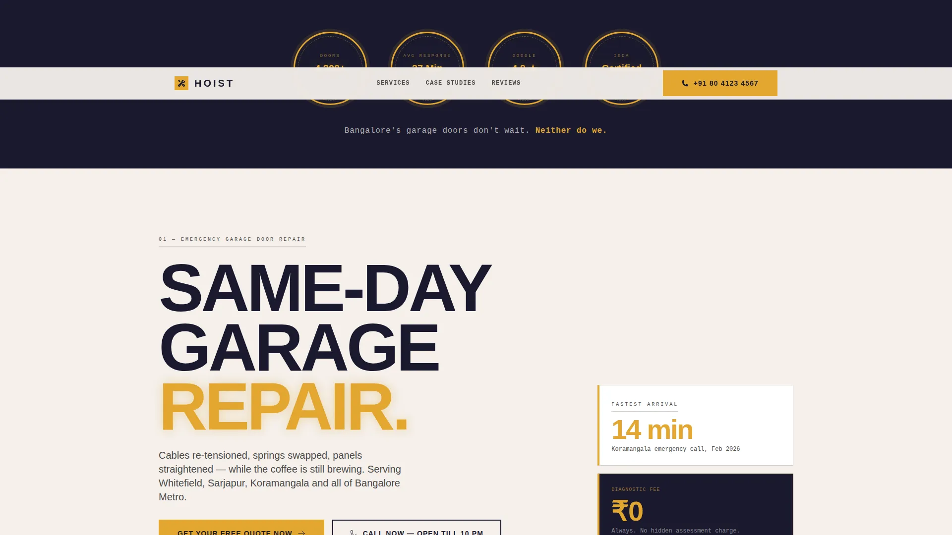 Authoritative Garage-Door Installation | Free Website Template | Rocket