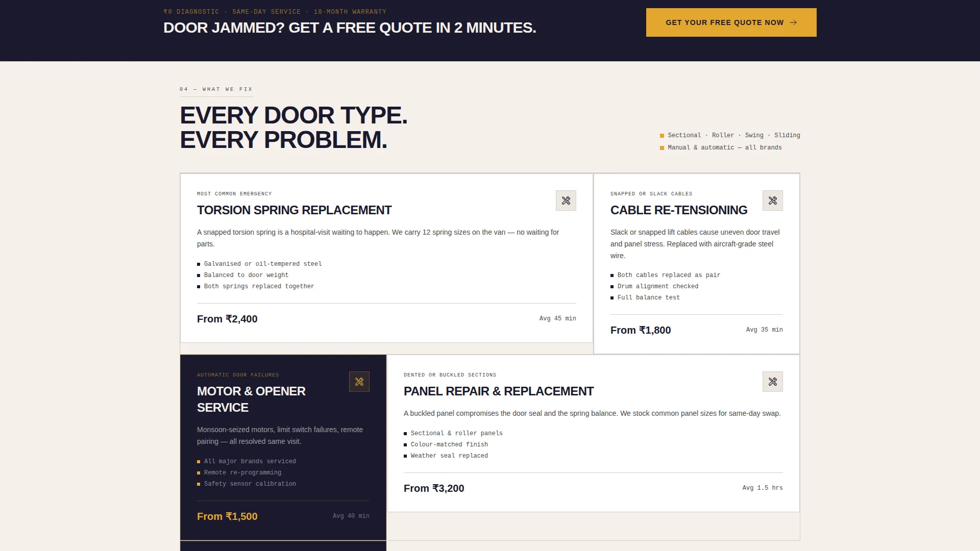 Authoritative Garage-Door Installation | Free Website Template | Rocket
