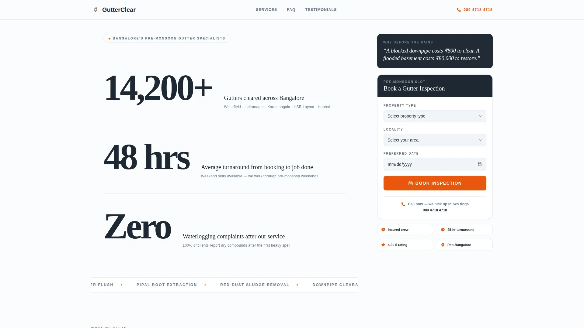 Editorial Guttercleaning | Free Website Template | Rocket