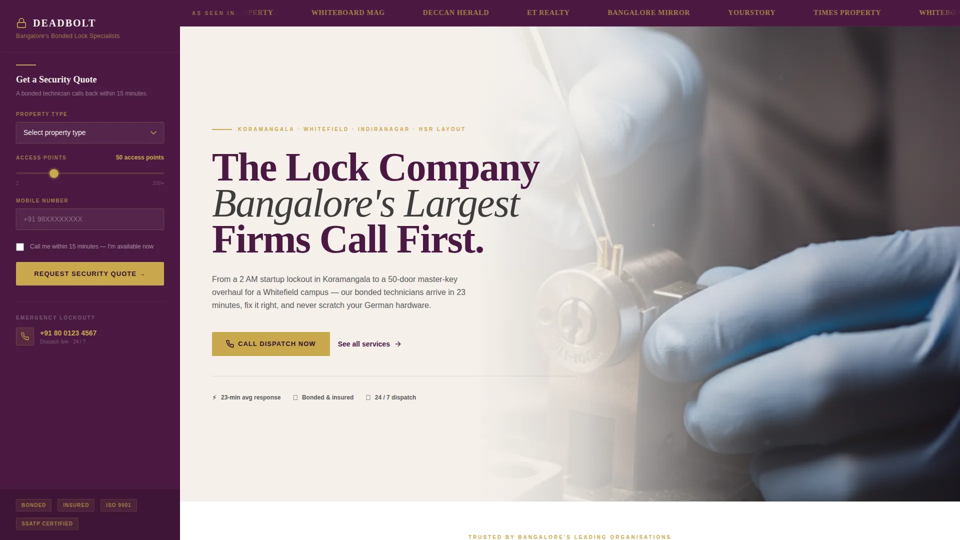 Trusted Locksmith | Free Website Template | Rocket
