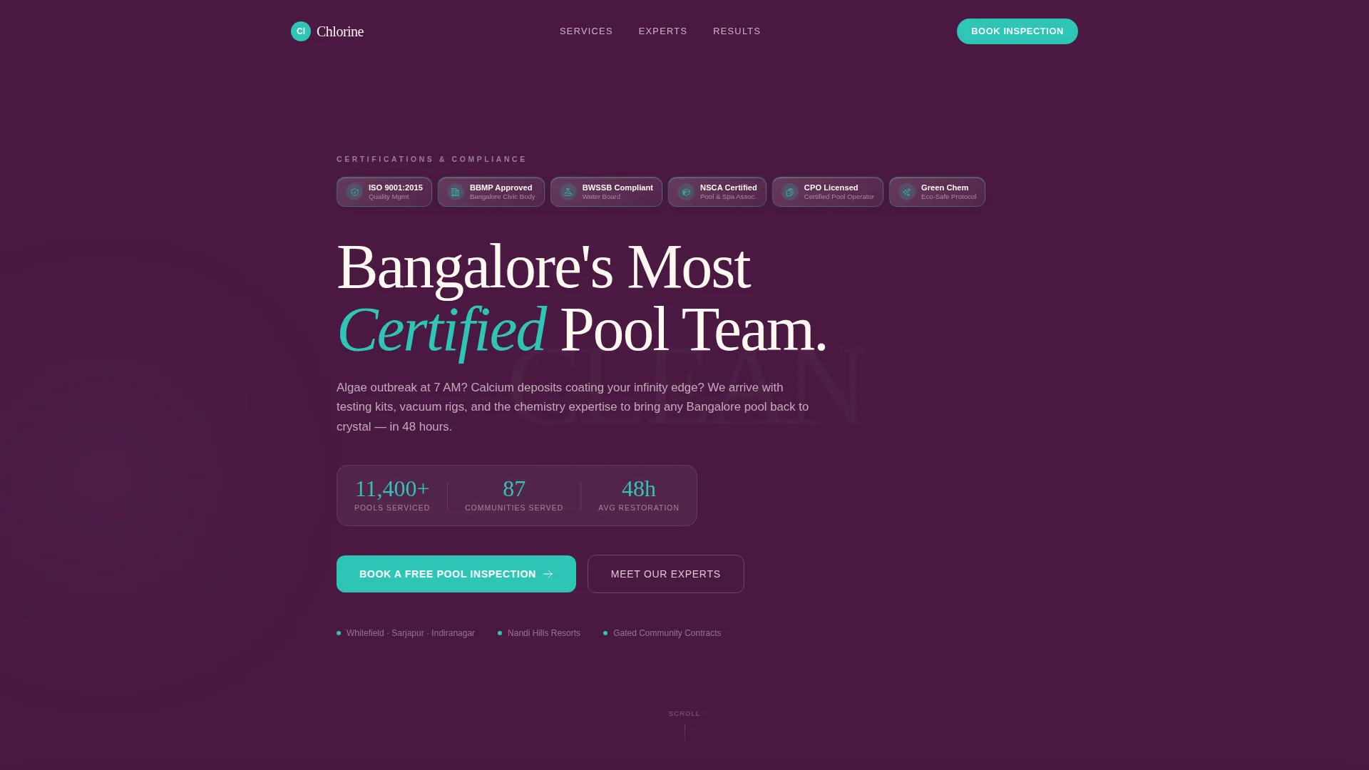 Certified Poolcleaning | Free Website Template | Rocket