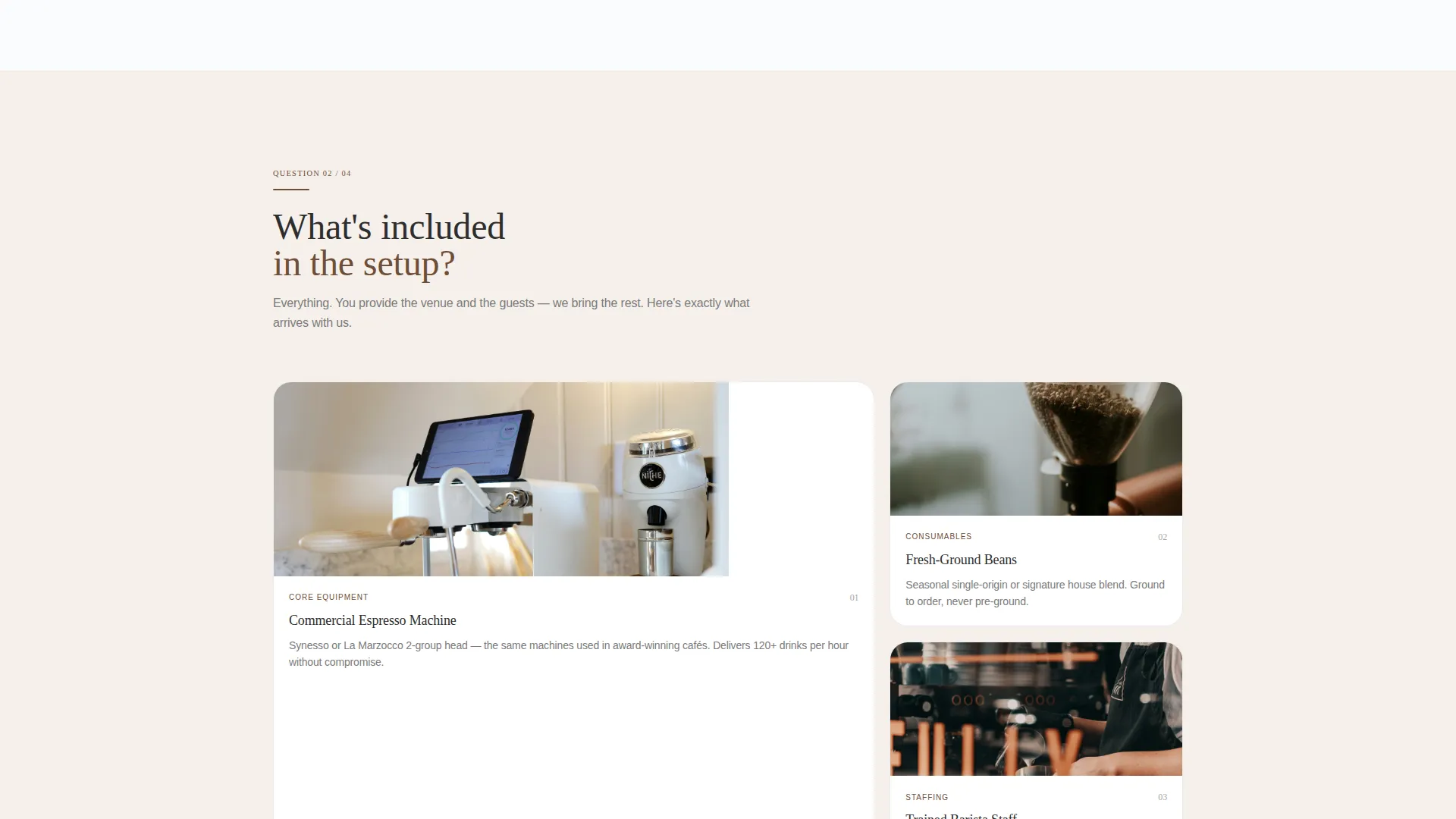 Mobile Espresso Bar Landing Page Template