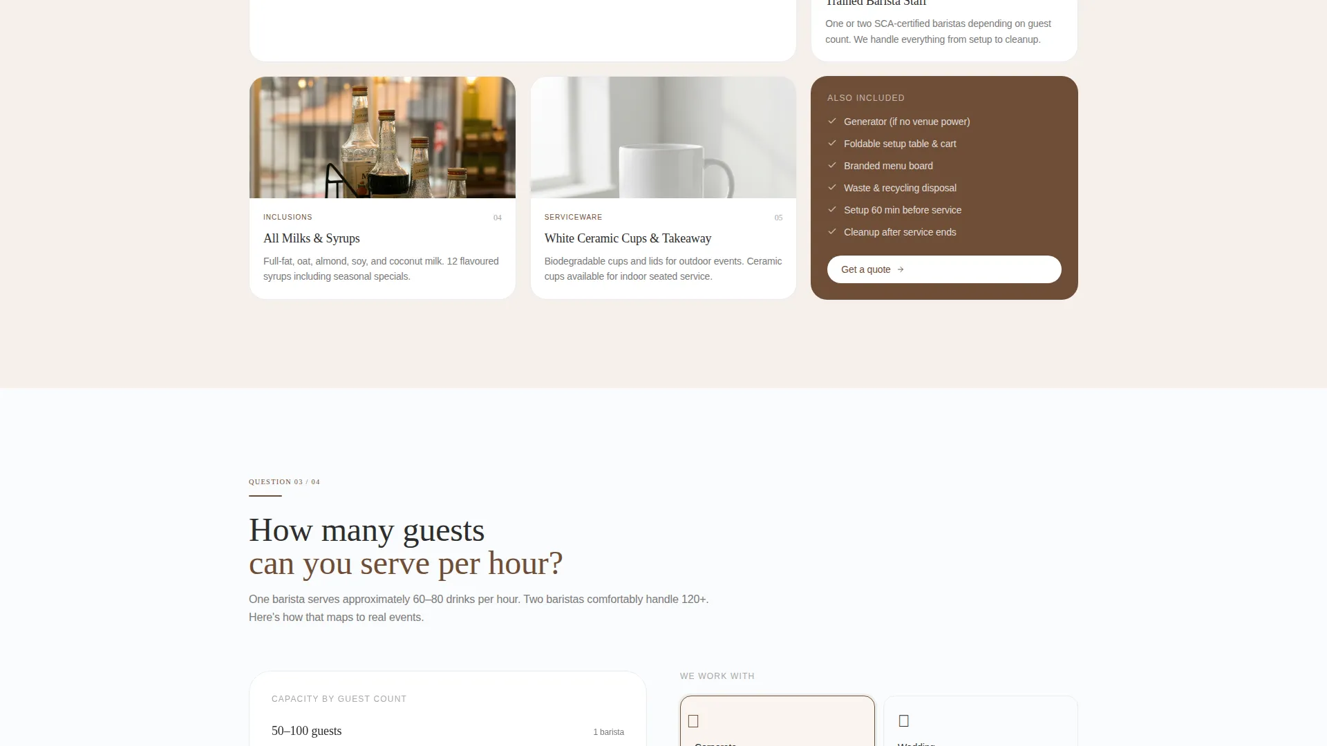 Mobile Espresso Bar Landing Page Template