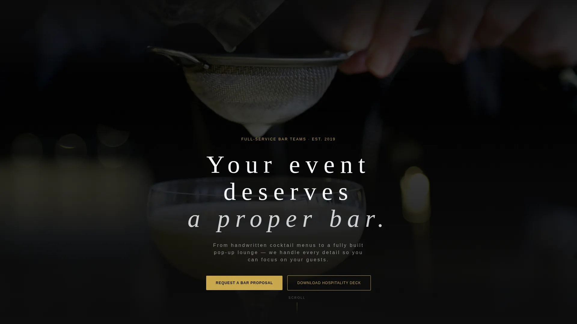 Elite Bartender Booking Landing Page Template