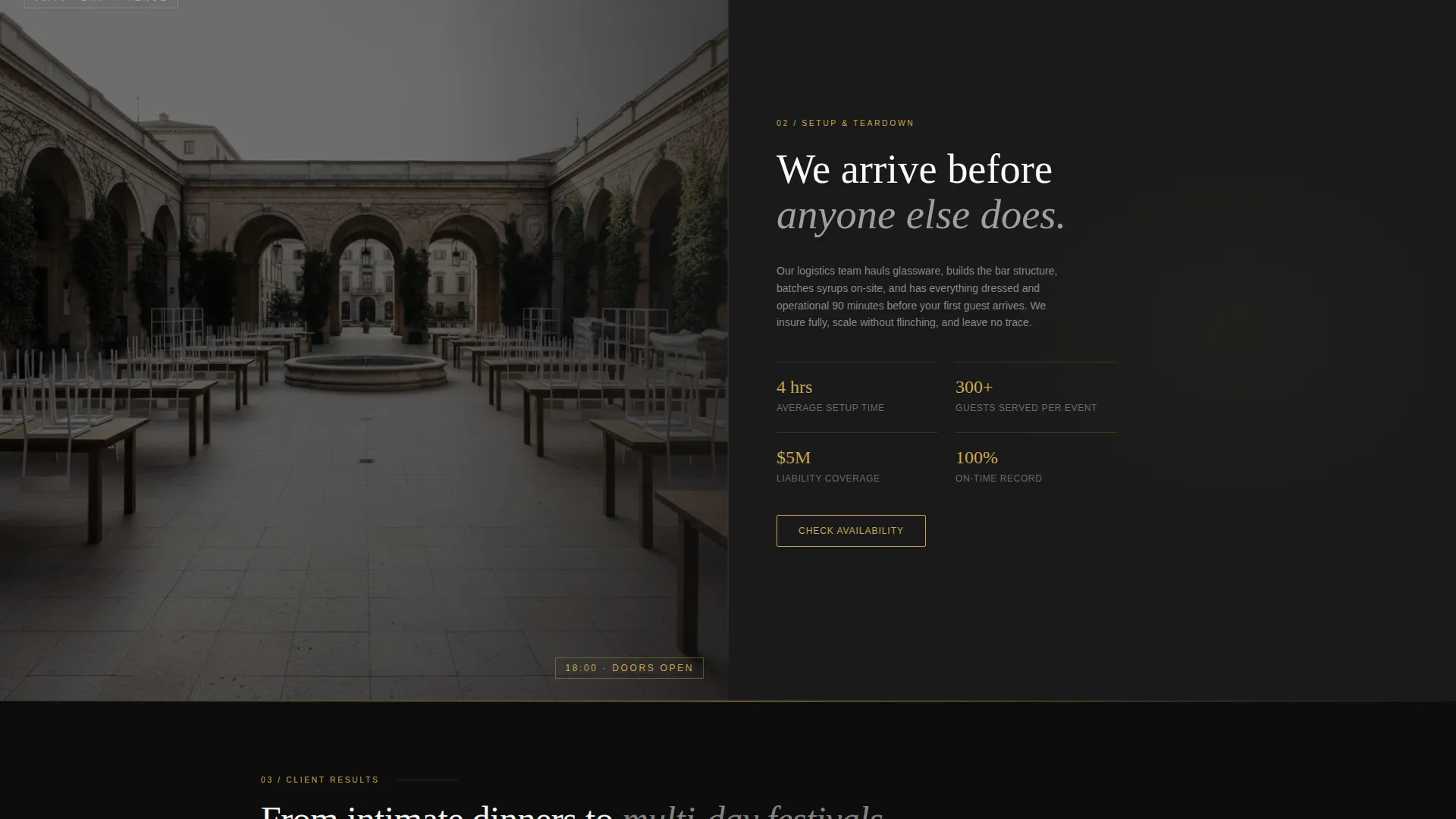 Elite Bartender Booking Landing Page Template