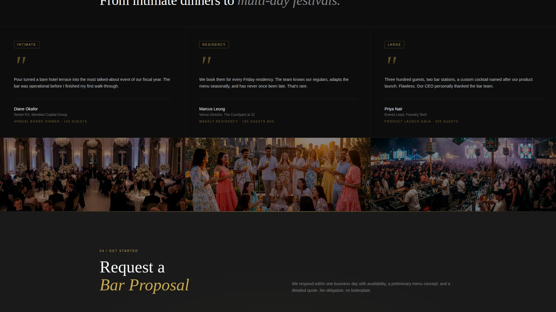 Elite Bartender Booking Landing Page Template
