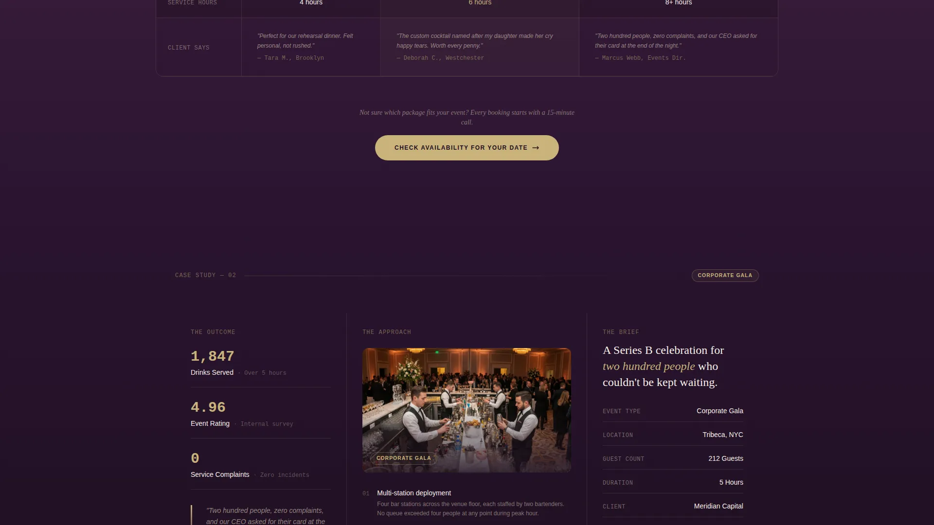 Bartender Reviews & Testimonials Landing Page