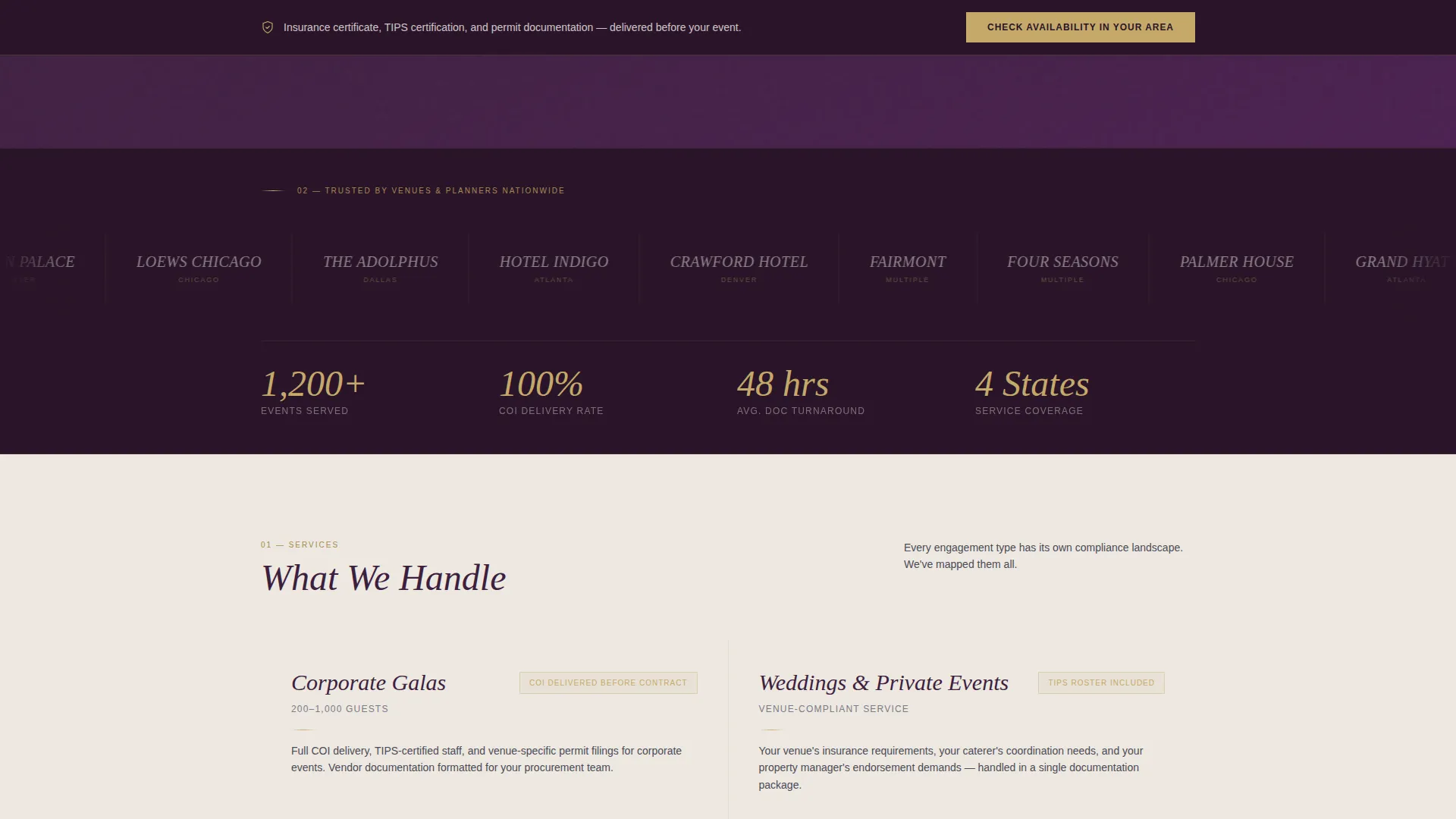 Bartender Service Area Landing Page Template