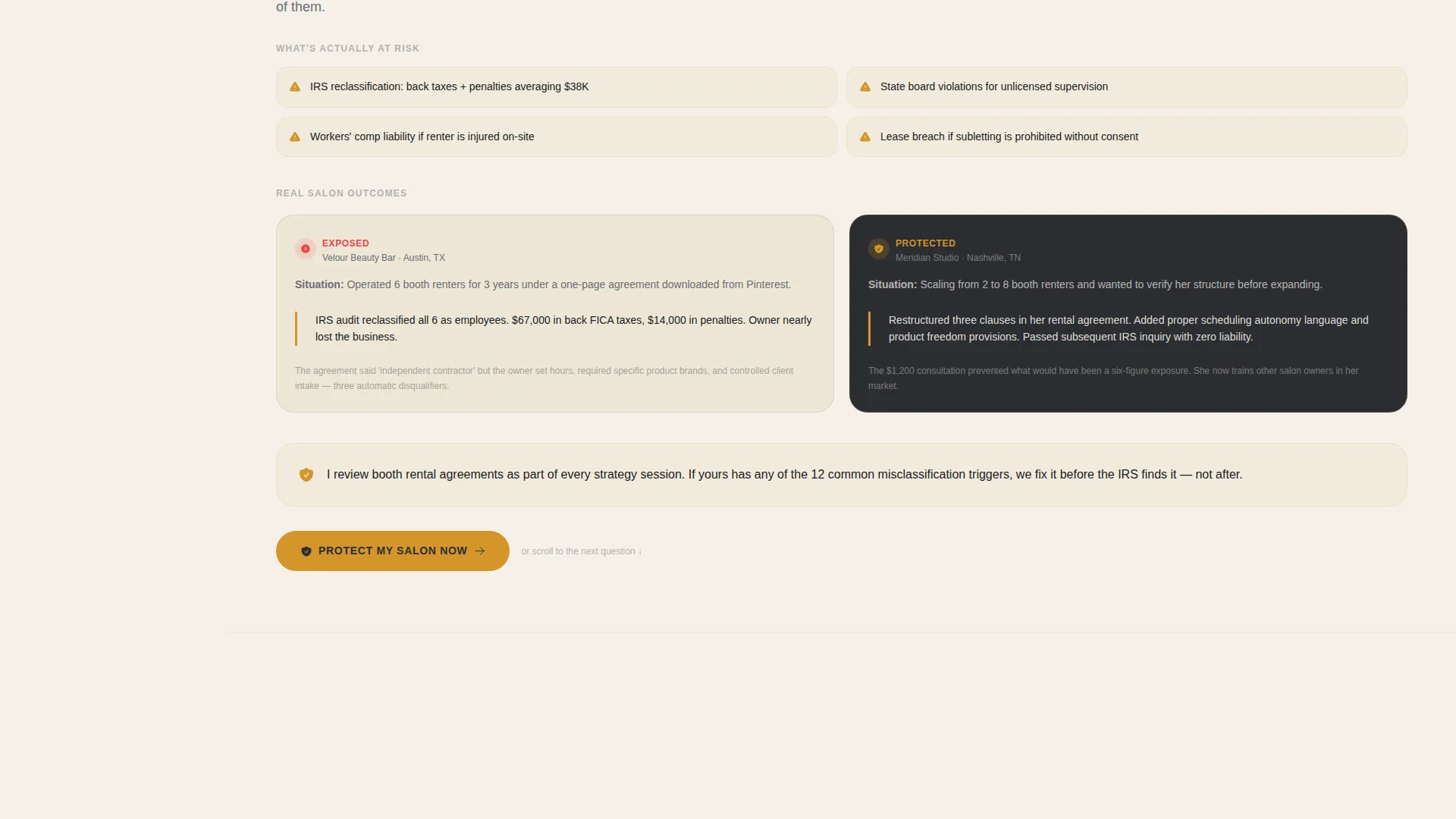 Salon Consulting Sidebar Companion Landing Page