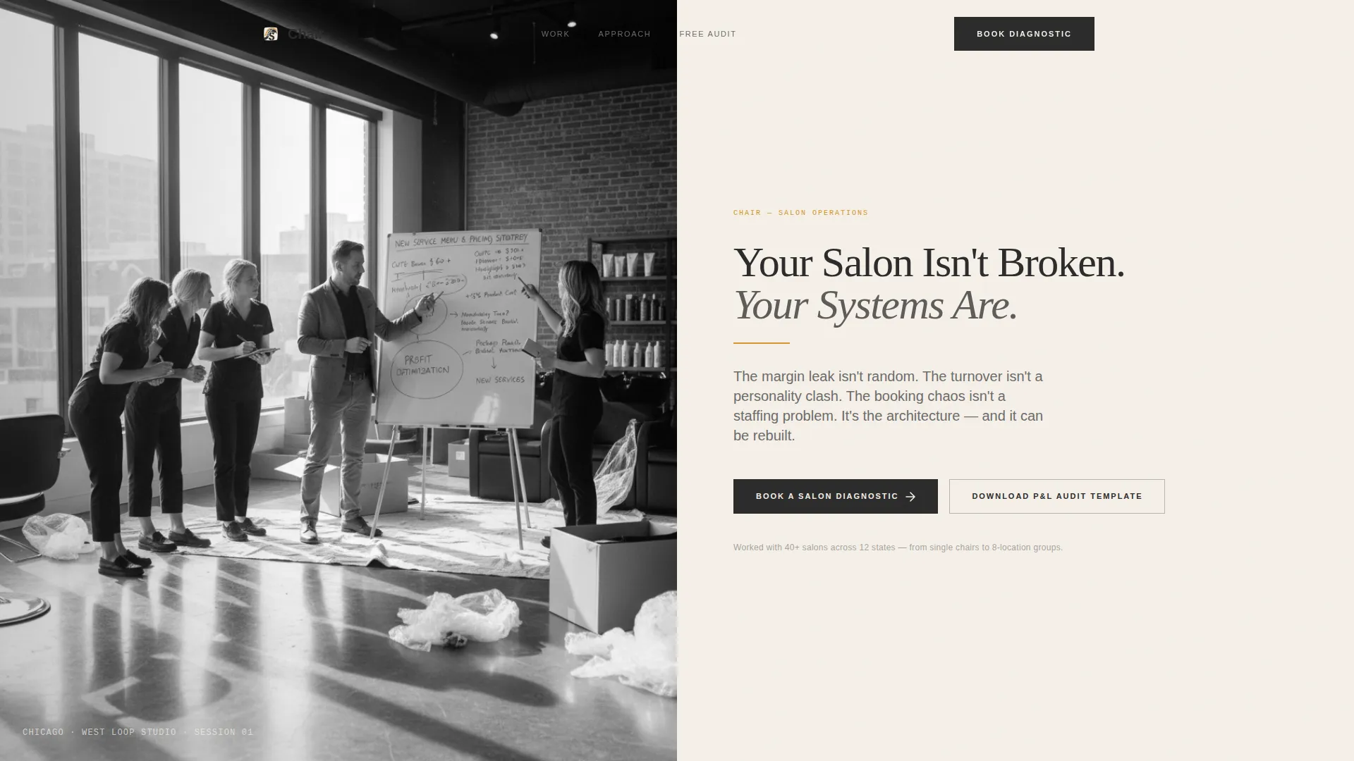 Editorial Salon Operations Consultant Landing Page
