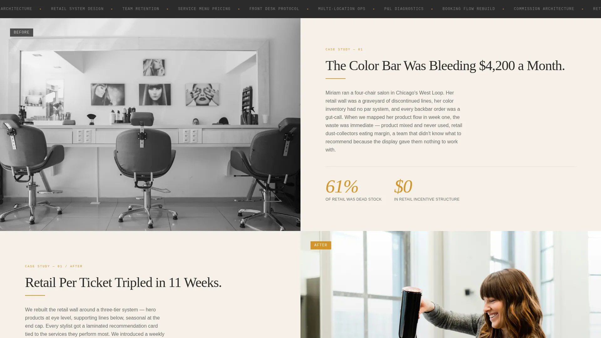 Editorial Salon Operations Consultant Landing Page