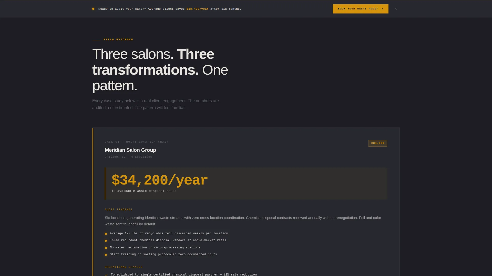 Beauty & Salon Sustainability Consultant Landing Page