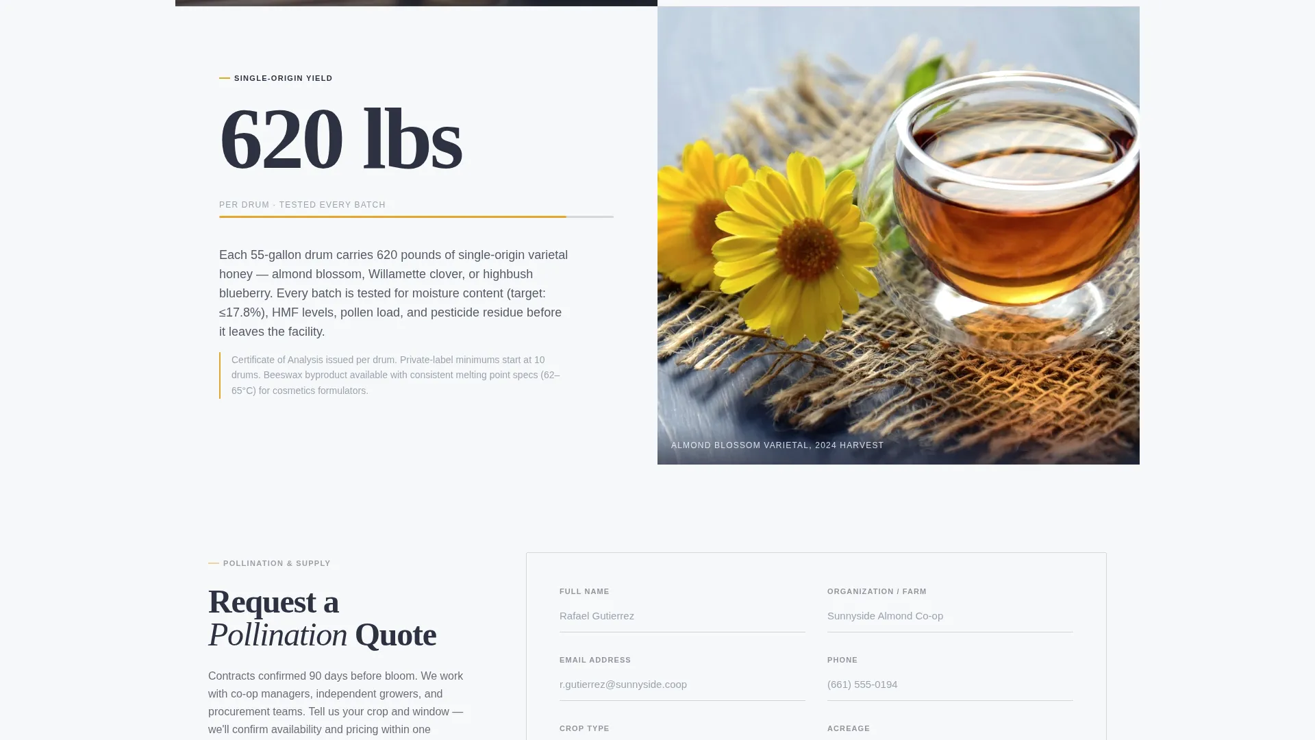 Commercial Beekeeper B2B Landing Page Template