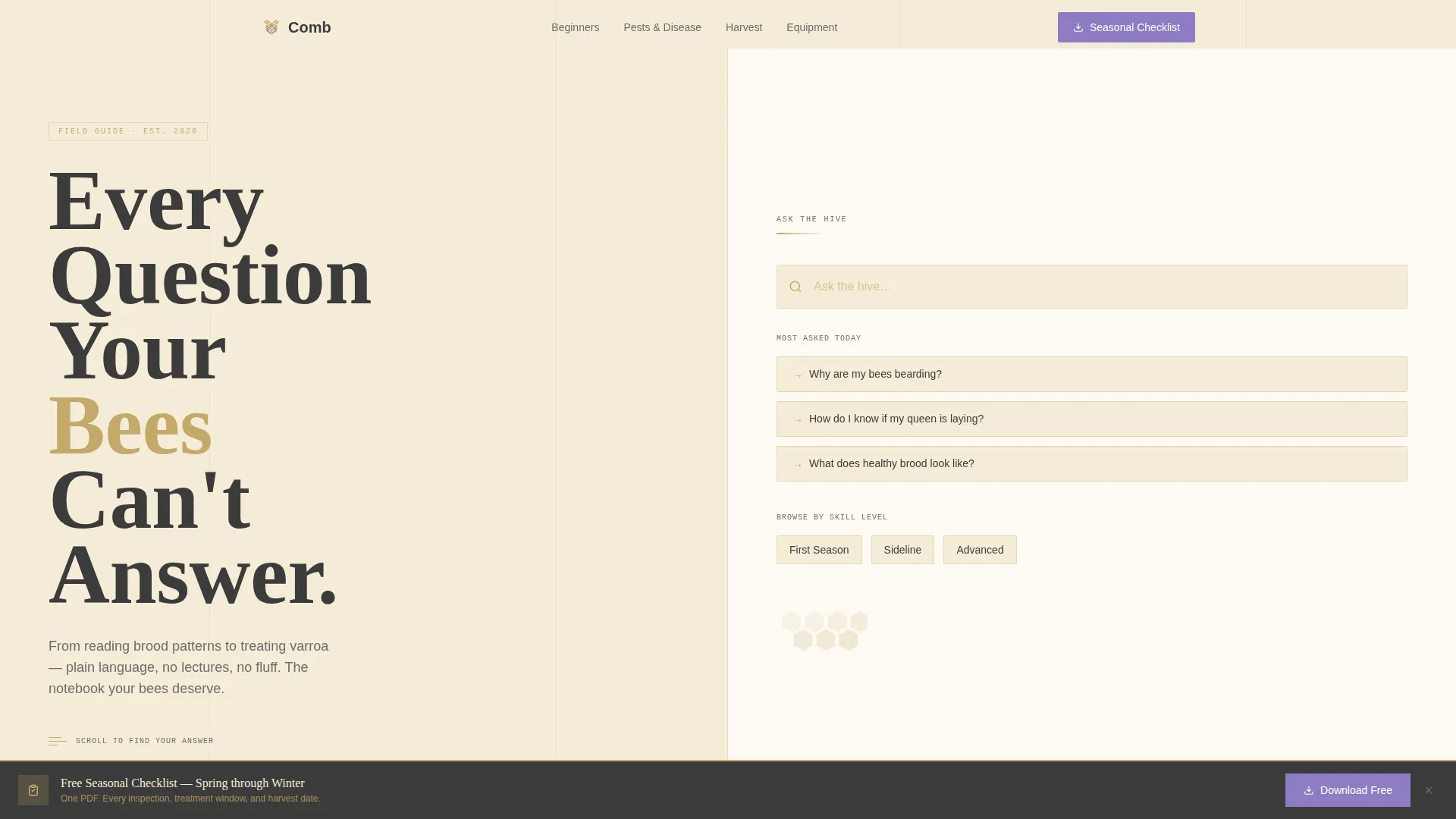 Beekeeper FAQ & Resource Landing Page Template