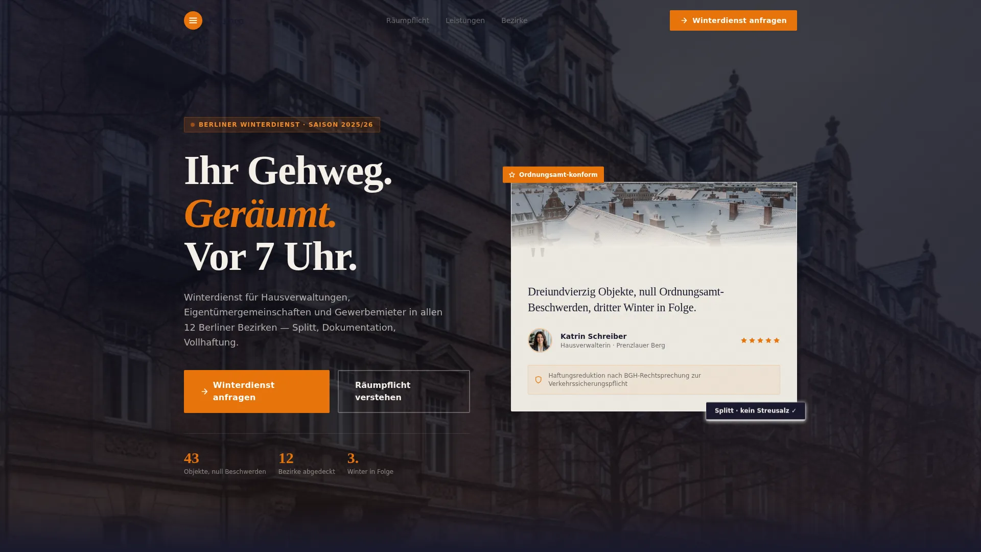 Authoritative Winterdienst | Free Website Template | Rocket