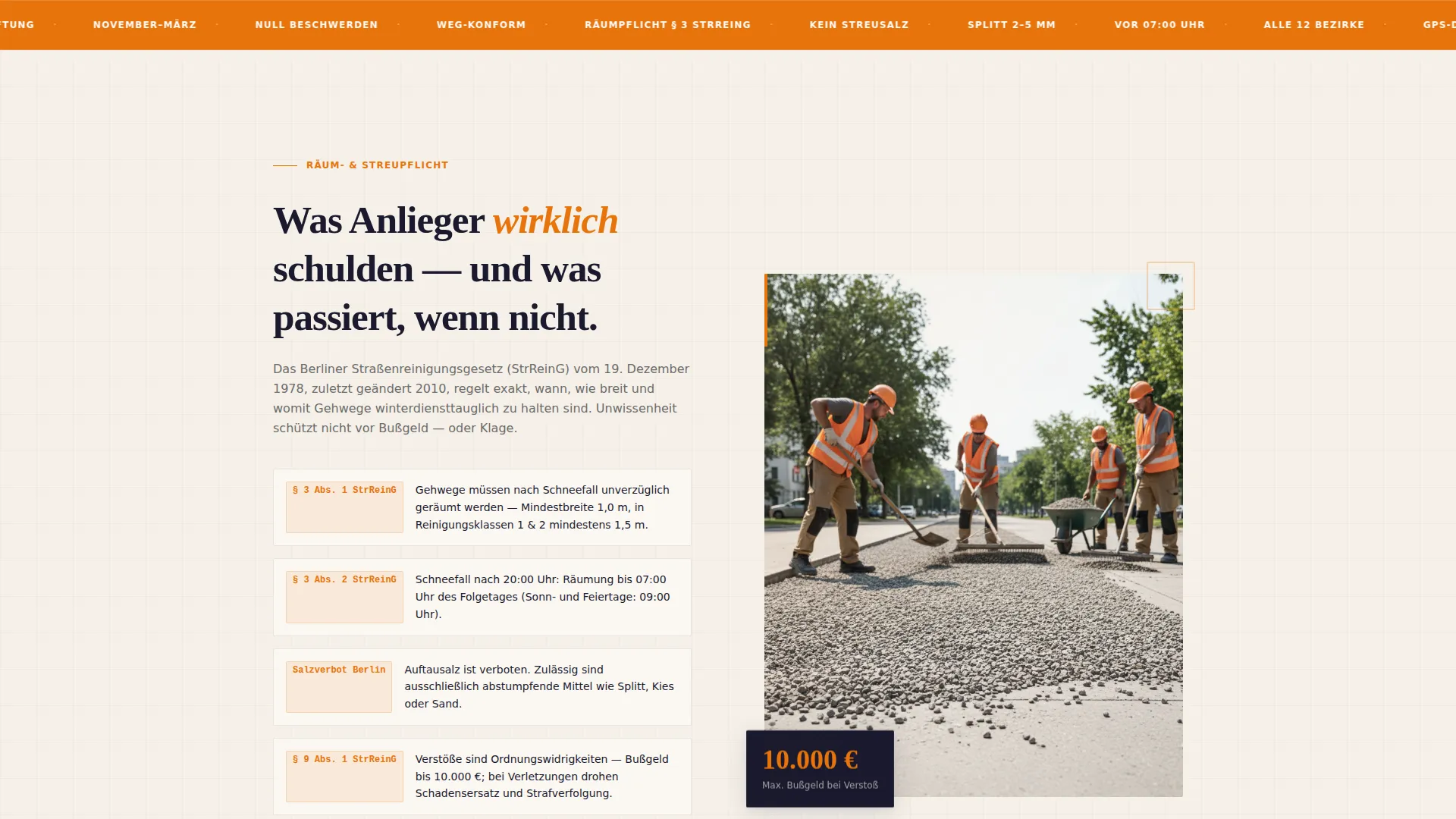 Authoritative Winterdienst | Free Website Template | Rocket