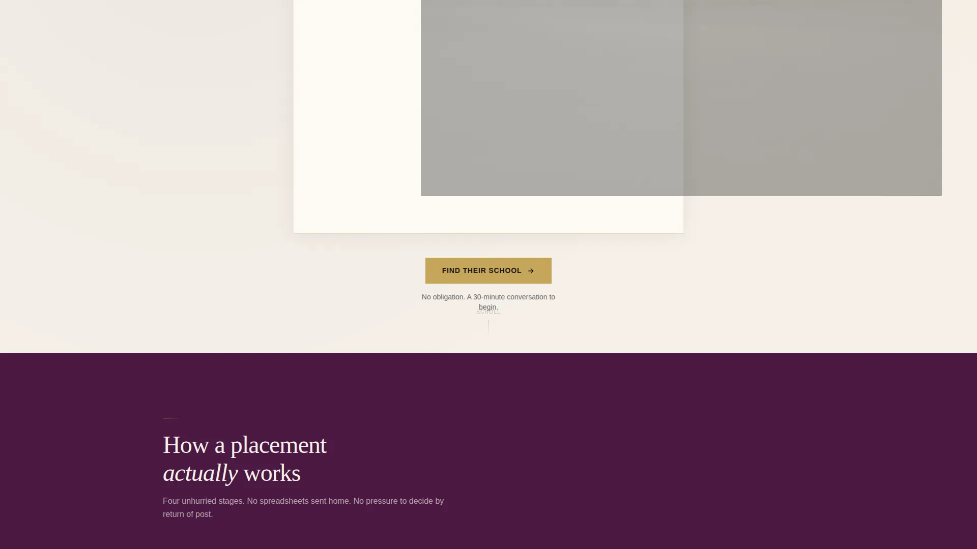 Boarding School Placement Consultancy Landing Page