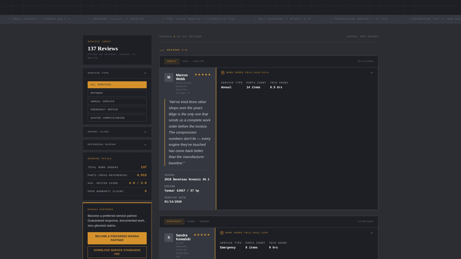 Marine Diesel Mechanic Review Landing Page Template