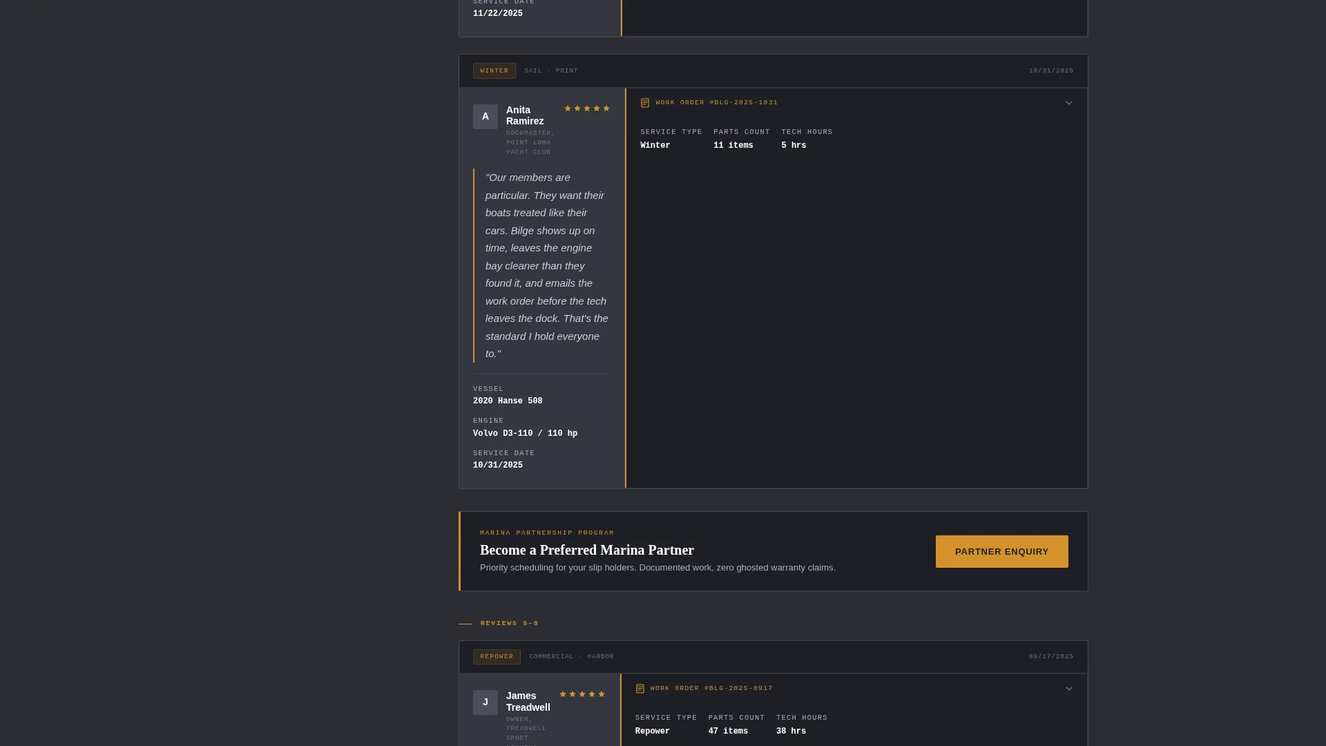 Marine Diesel Mechanic Review Landing Page Template