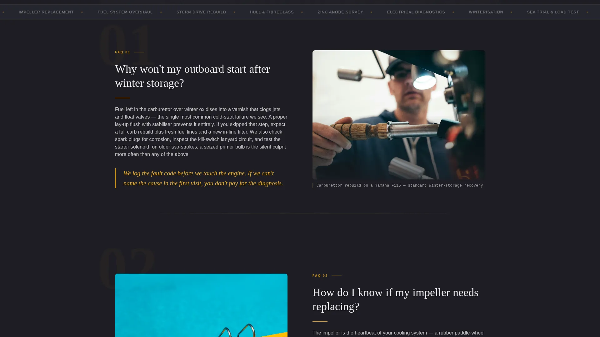 Marine Mechanic Quote Landing Page Template