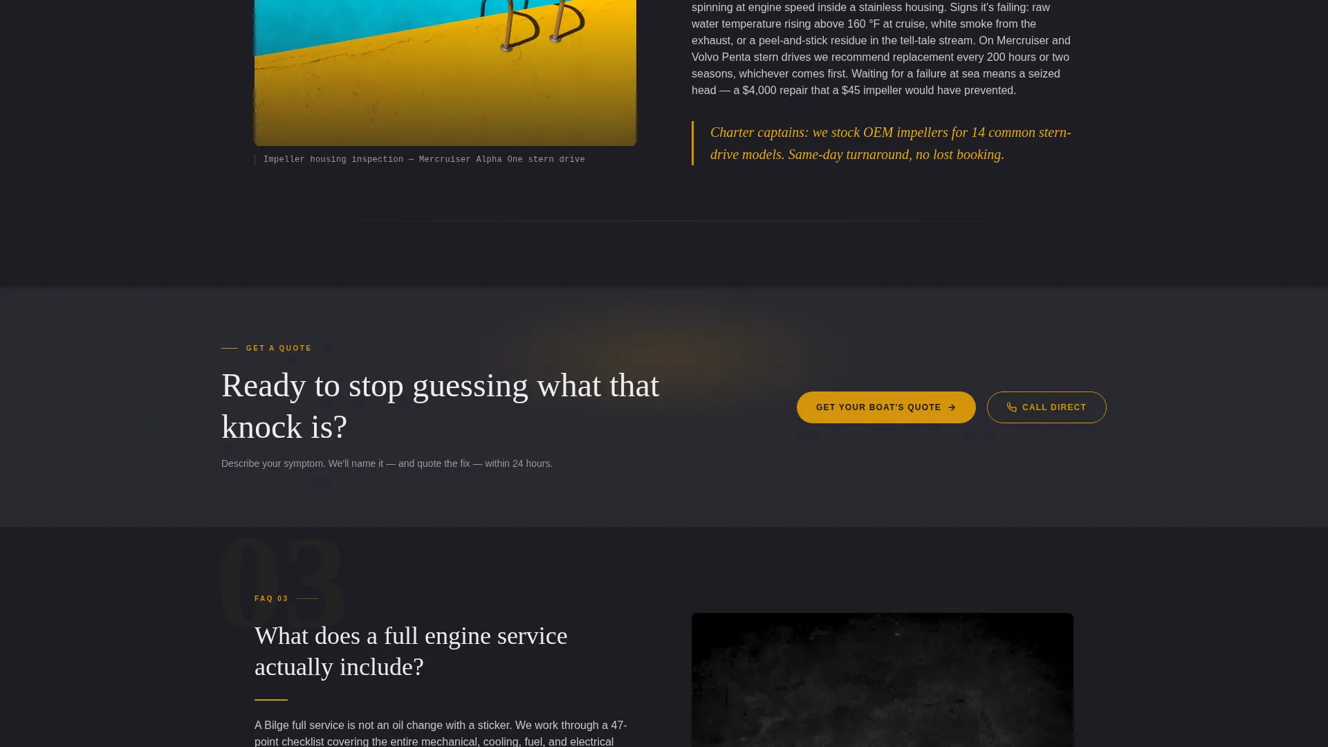 Marine Mechanic Quote Landing Page Template