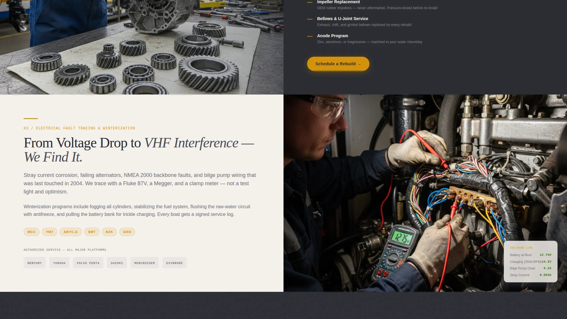 Boat Mechanic (Marine) Business Professional Website Template