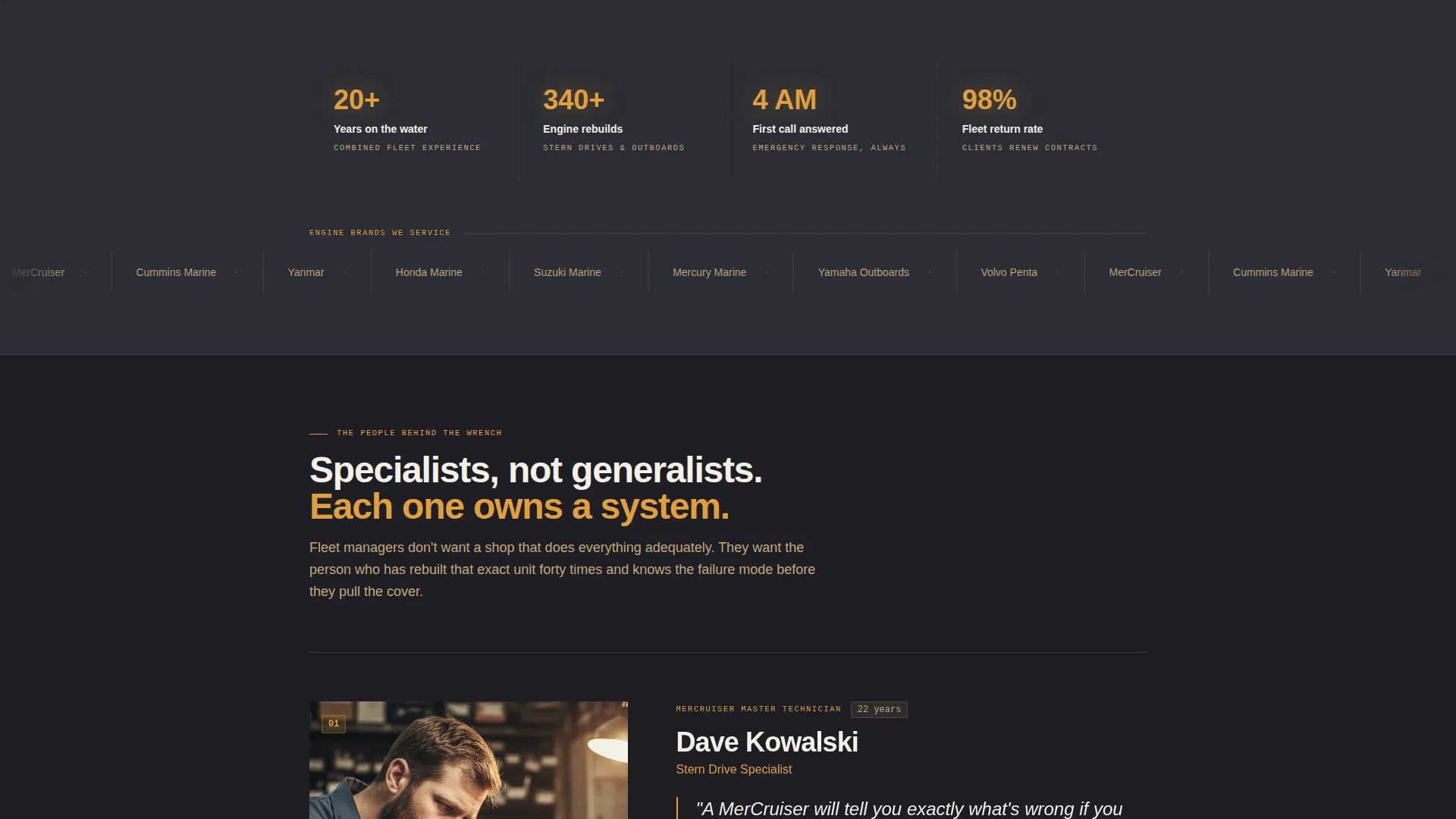 Boat Mechanic (Marine) Business Education Website Template