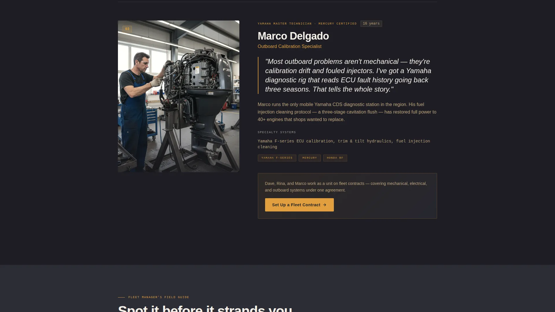 Boat Mechanic (Marine) Business Education Website Template