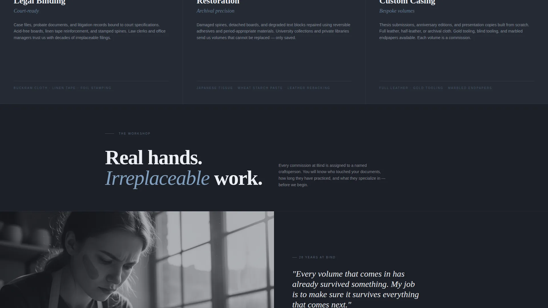 Bookbinder Quote Request Landing Page Template