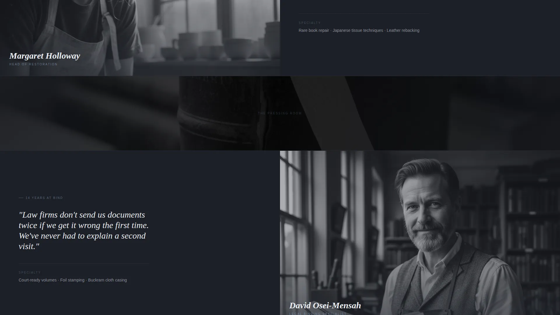 Bookbinder Quote Request Landing Page Template