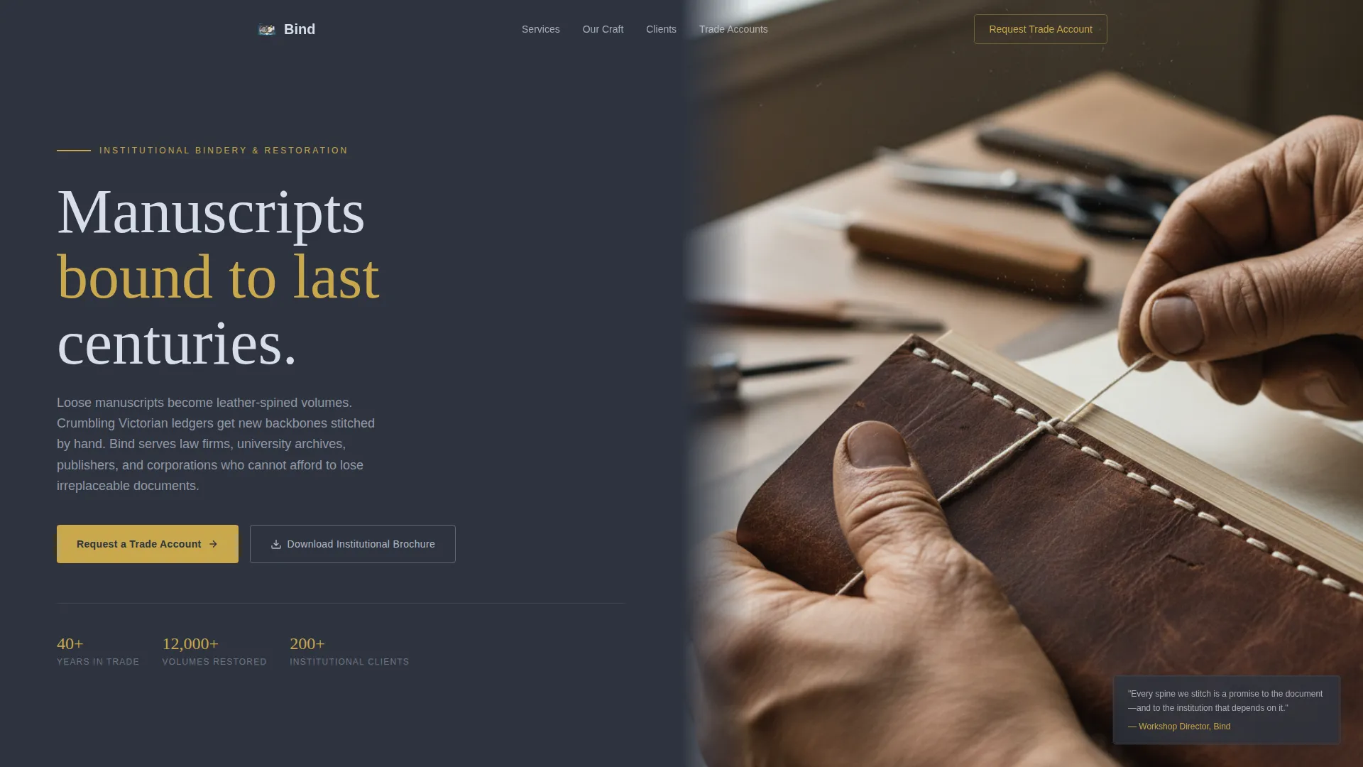 Bookbinder Service Area Landing Page Template