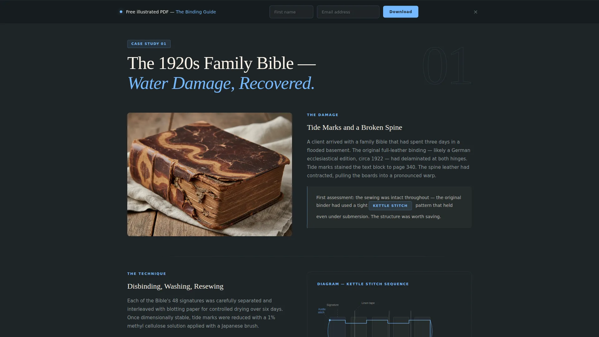 Bookbinder Service Landing Page Template