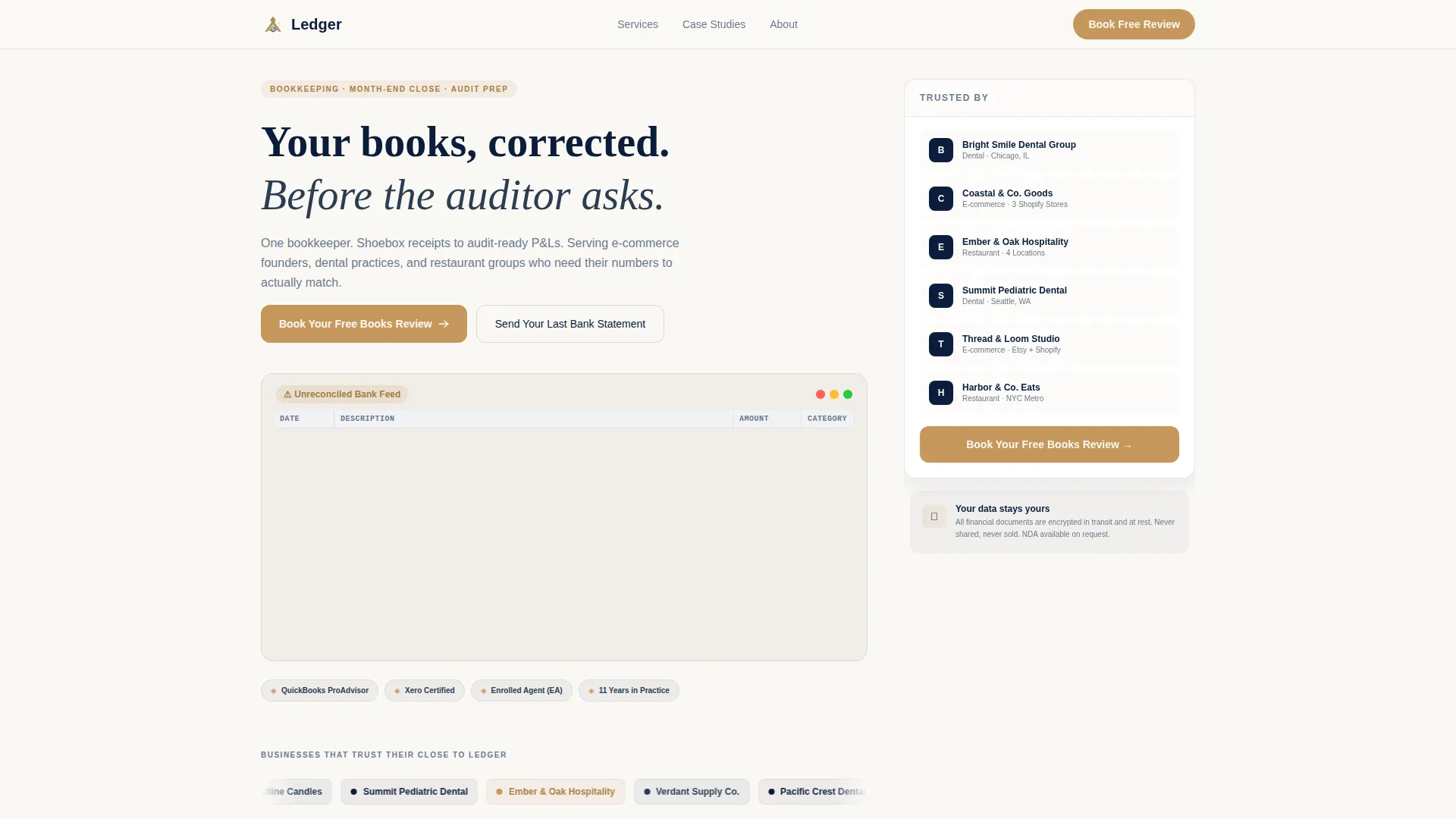 Bookkeeper Booking Landing Page Template