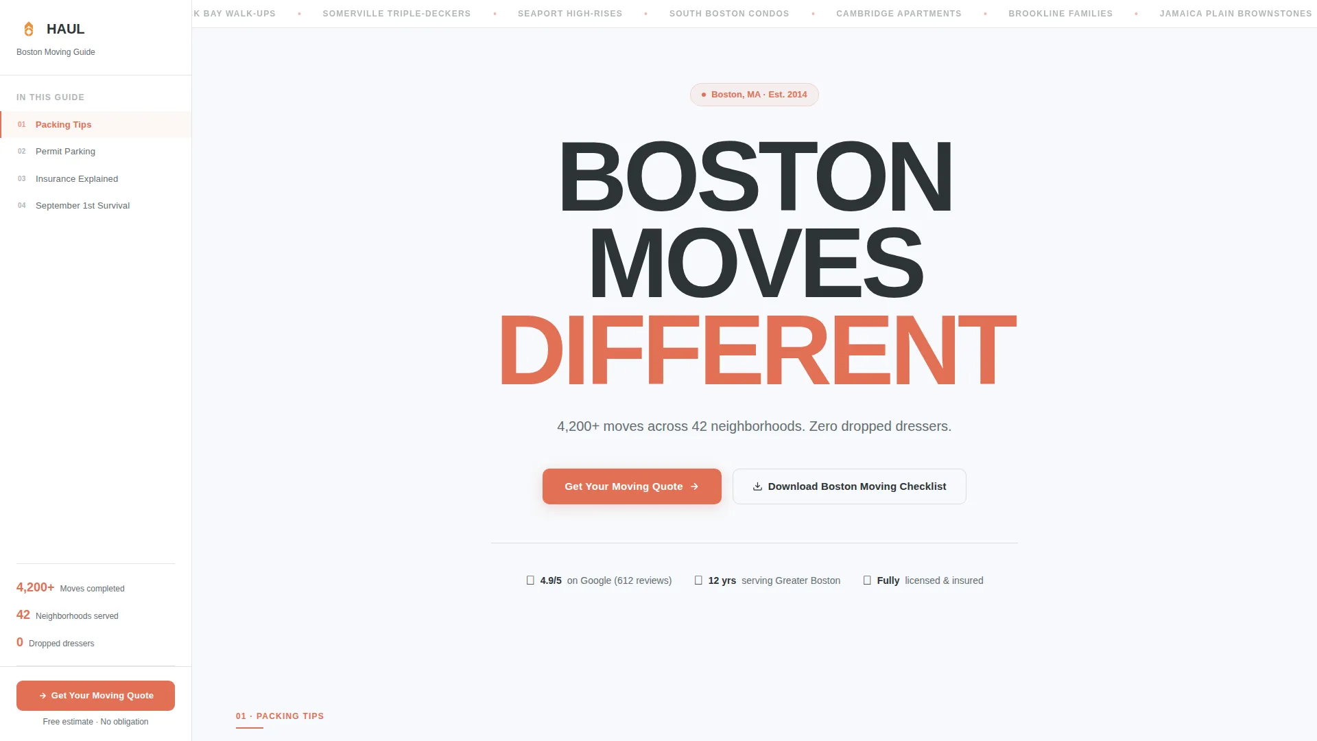 Trusted Moving | Free Website Template | Rocket