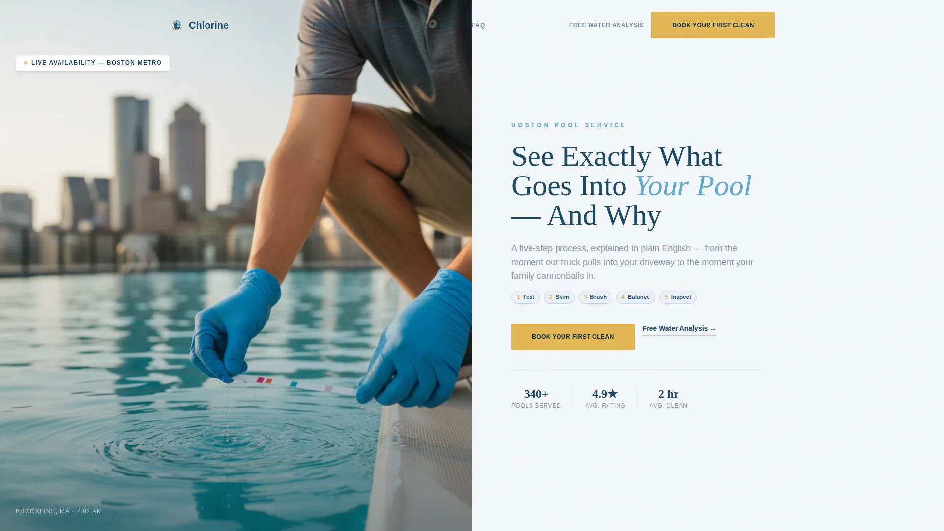 Transparent Pool Maintenance | Free Website Template | Rocket