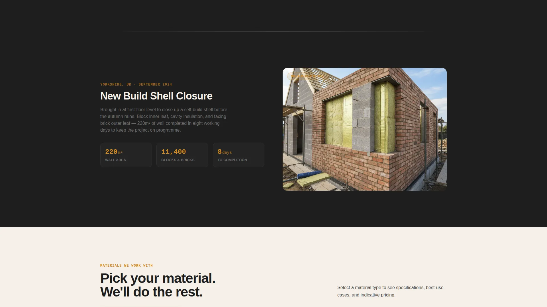 Bricklayer Quote Request Landing Page Template
