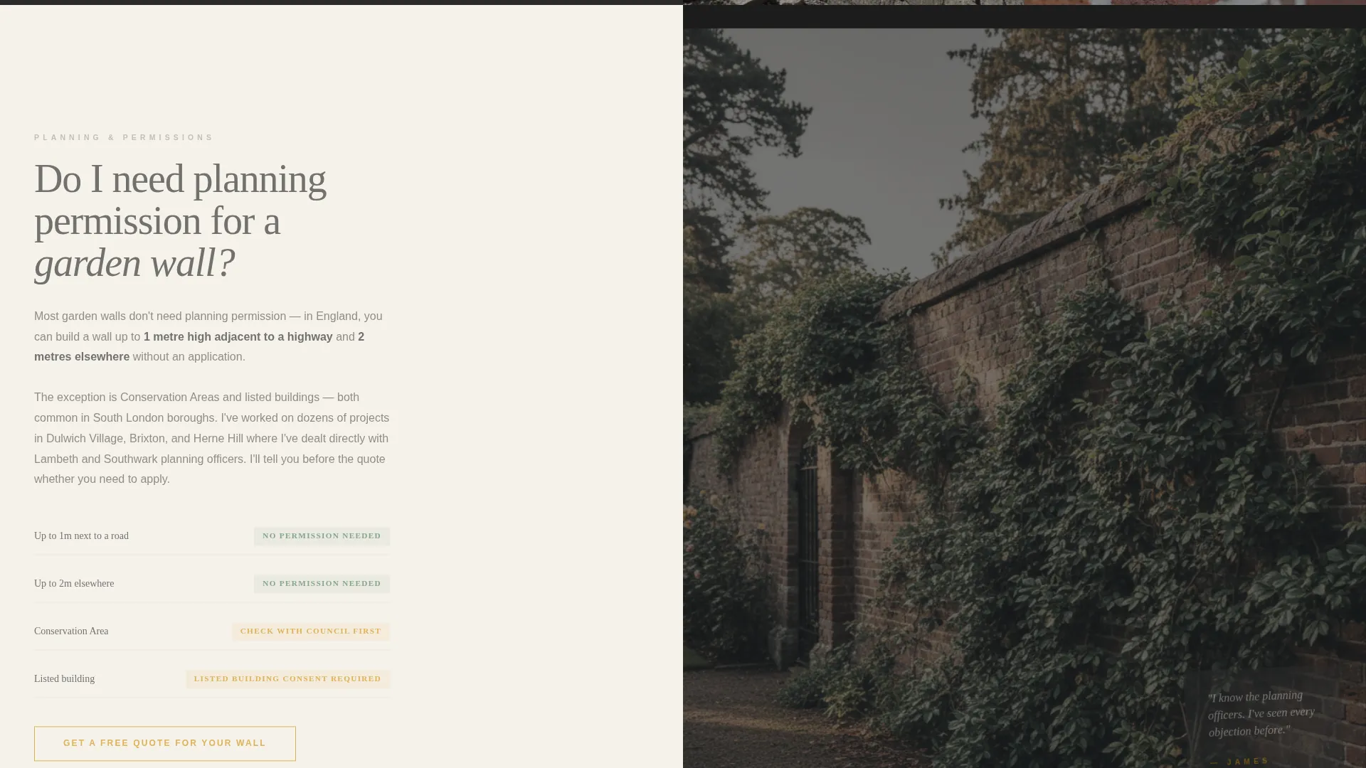 Bricklayer Business FAQ Website Template